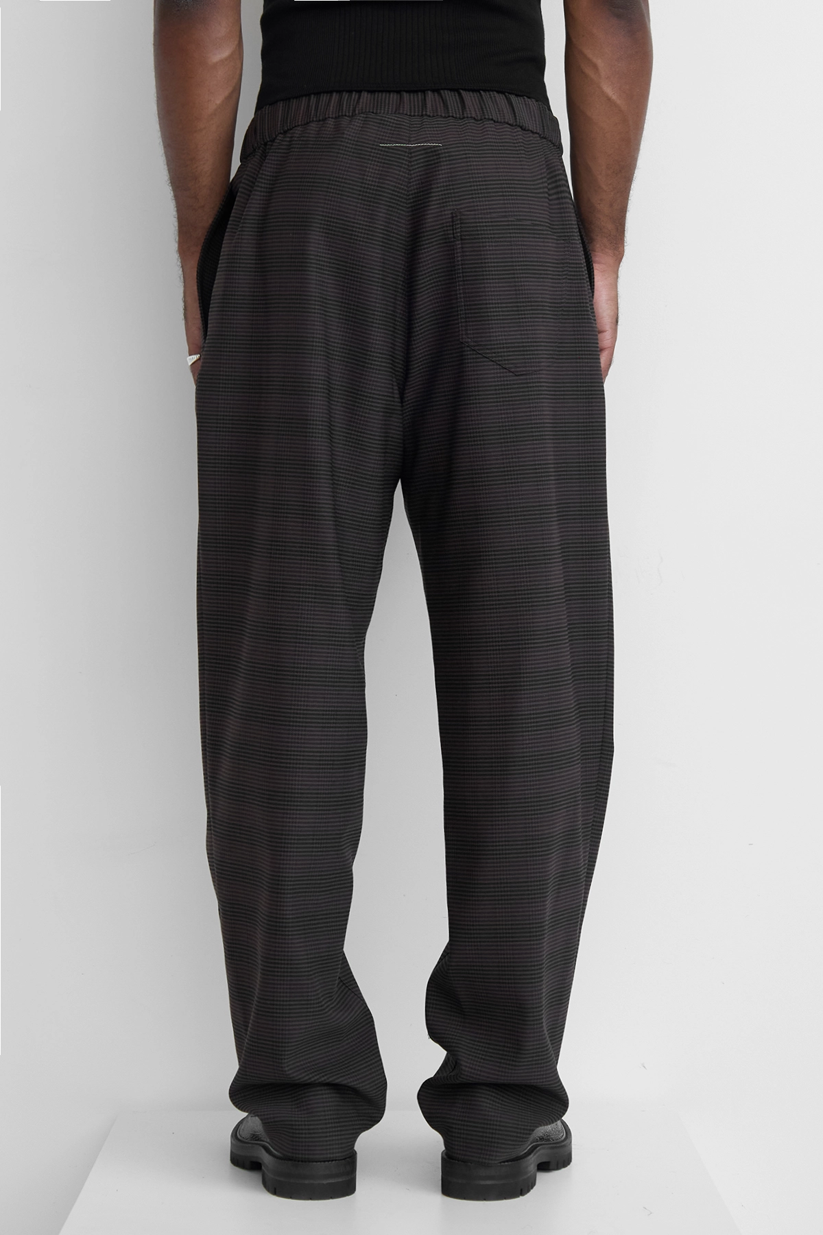 MM6 Maison Margiela Check Drawstring Trousers Brown/Black – ESSXNYC MM6 Maison Margiela Check Drawstring Trousers Brown/Black – ESSXNYC