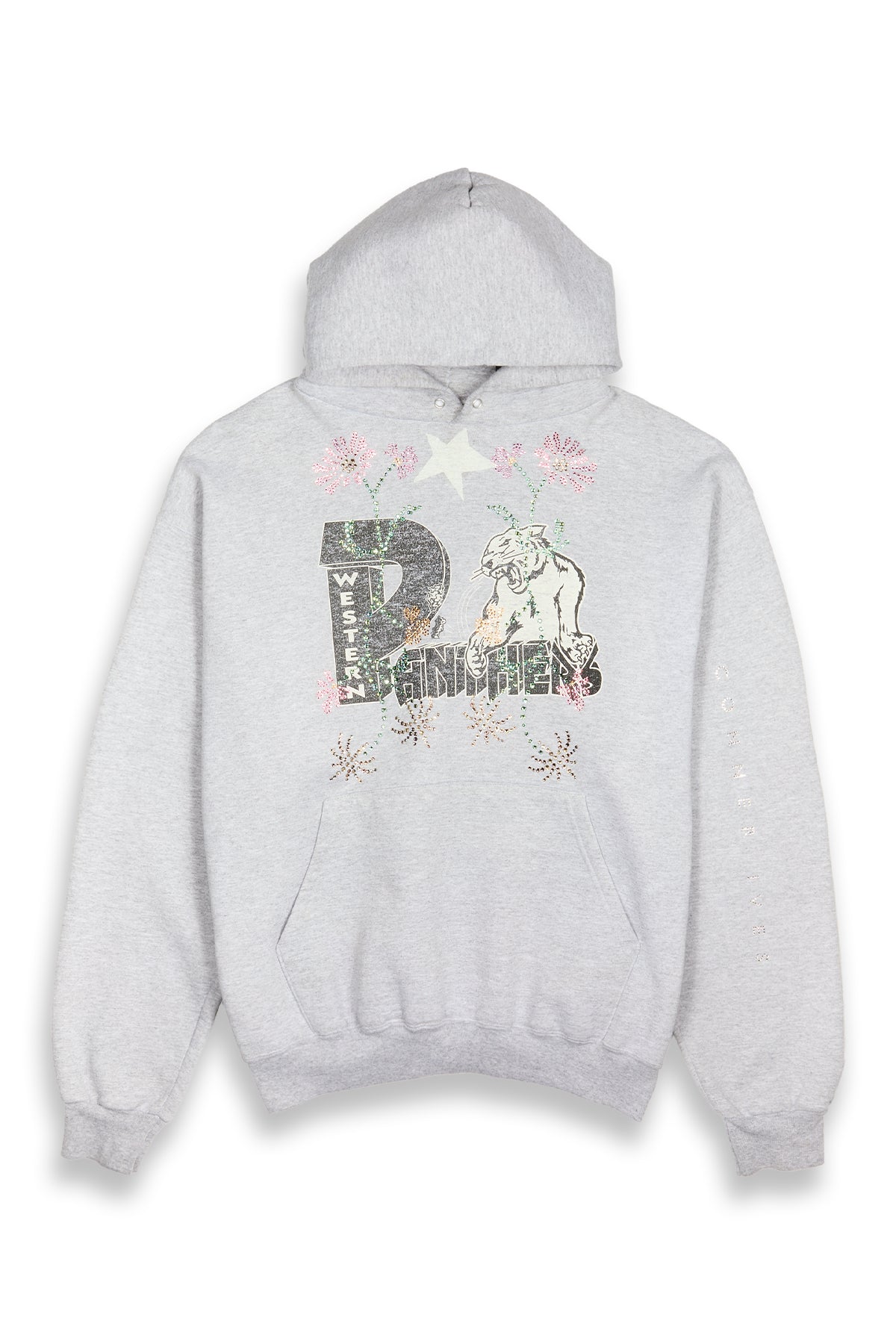 Conner Ives Reconstituted Crystal Hoodie Light Grey