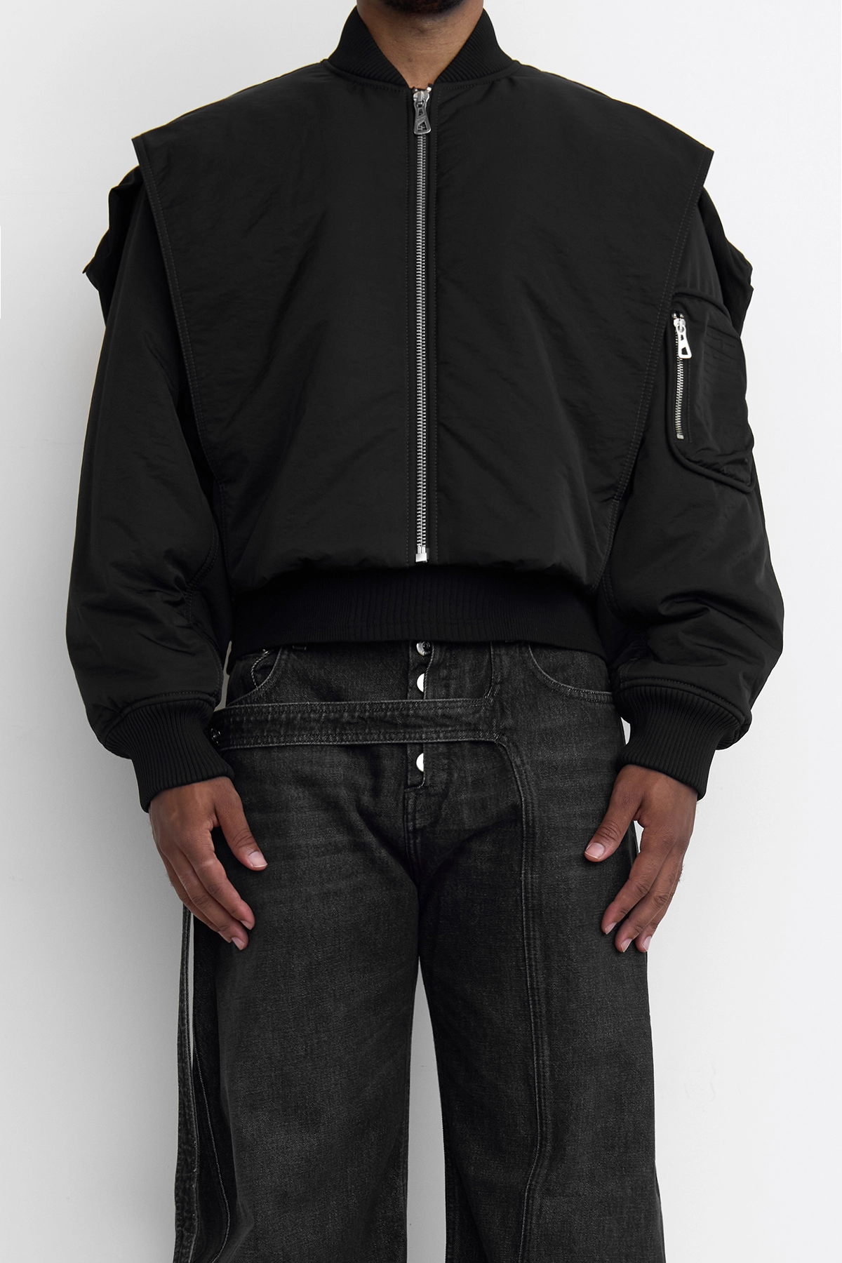 Jean Paul Gaultier 'The Hooded' Bomber Jacket Black