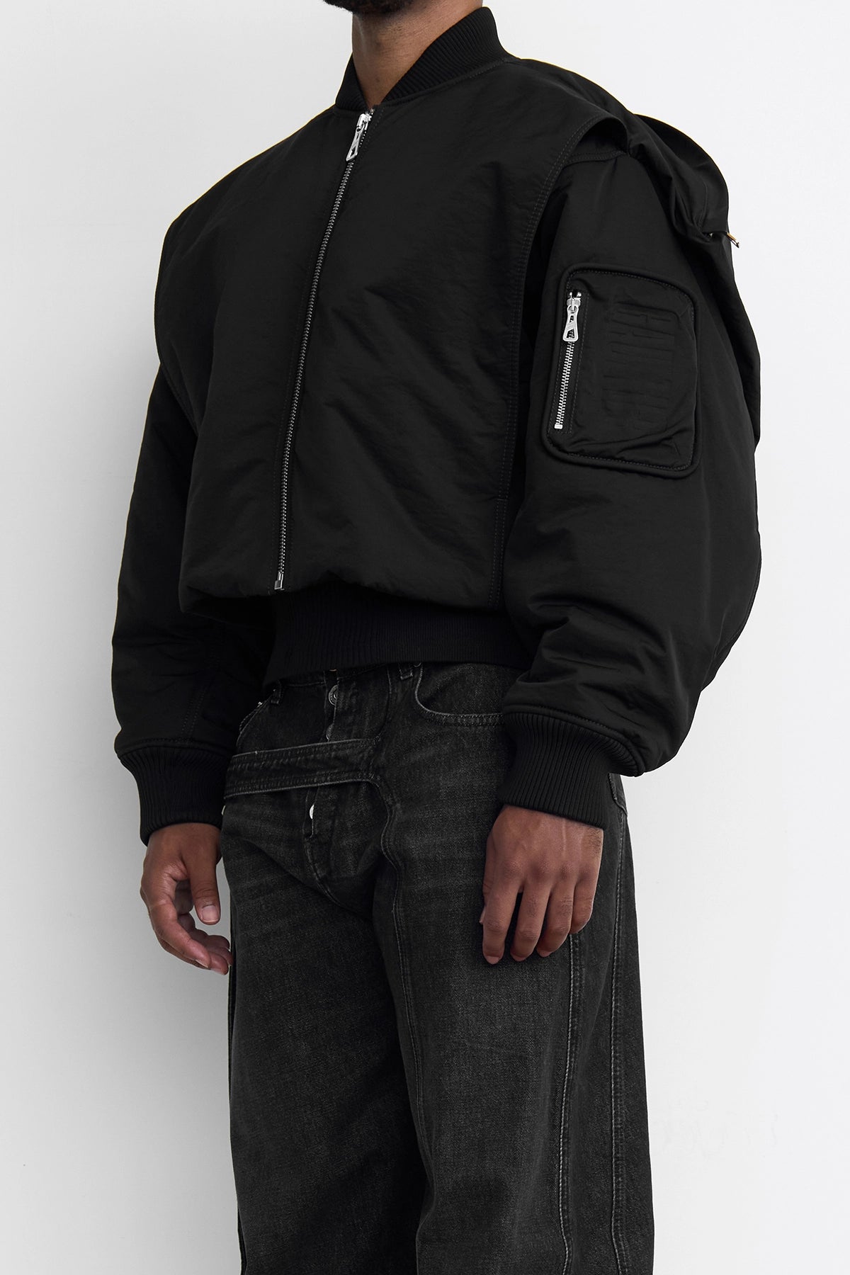 Jean Paul Gaultier 'The Hooded' Bomber Jacket Black