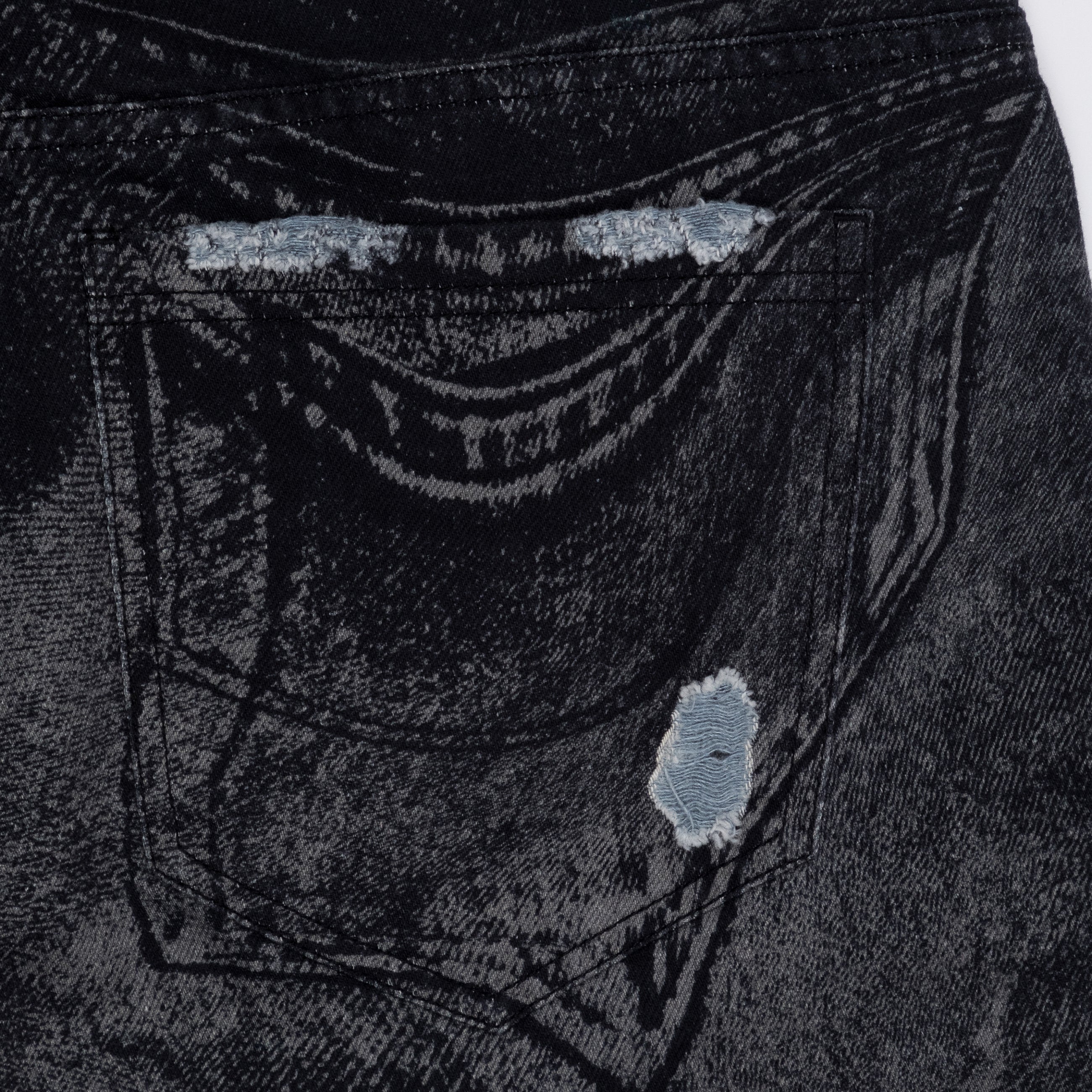 Camper Lab Distorted Denim Shorts Black - detail