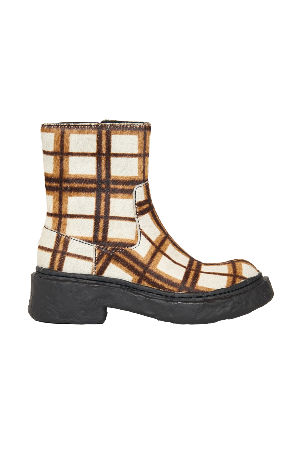 Camper Lab Check Vamonos Boot Cream/Brown