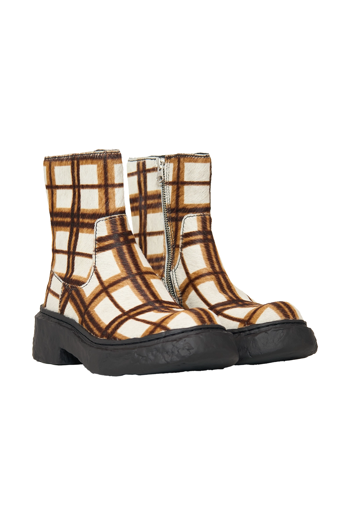 Camper Lab Check Vamonos Boot Cream/Brown 2