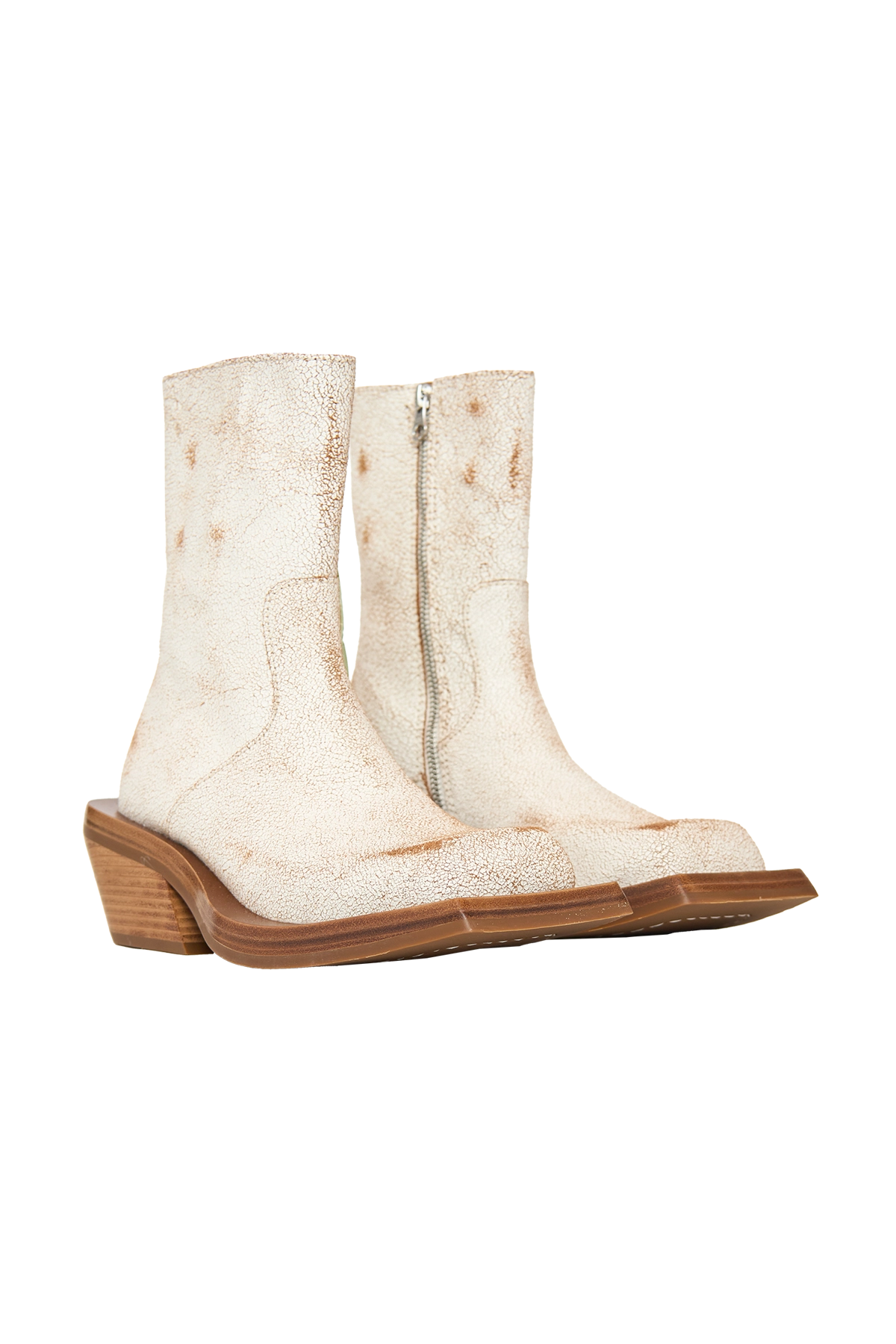 Camper Lab Distressed Leather Gasso Boot White 1