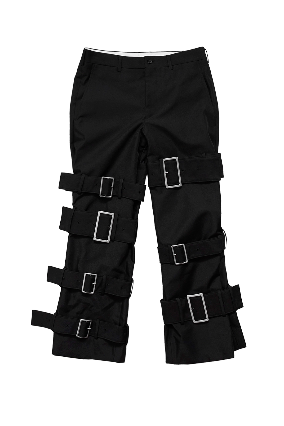 Cdg Homme Plus Trousers With Buckles Black