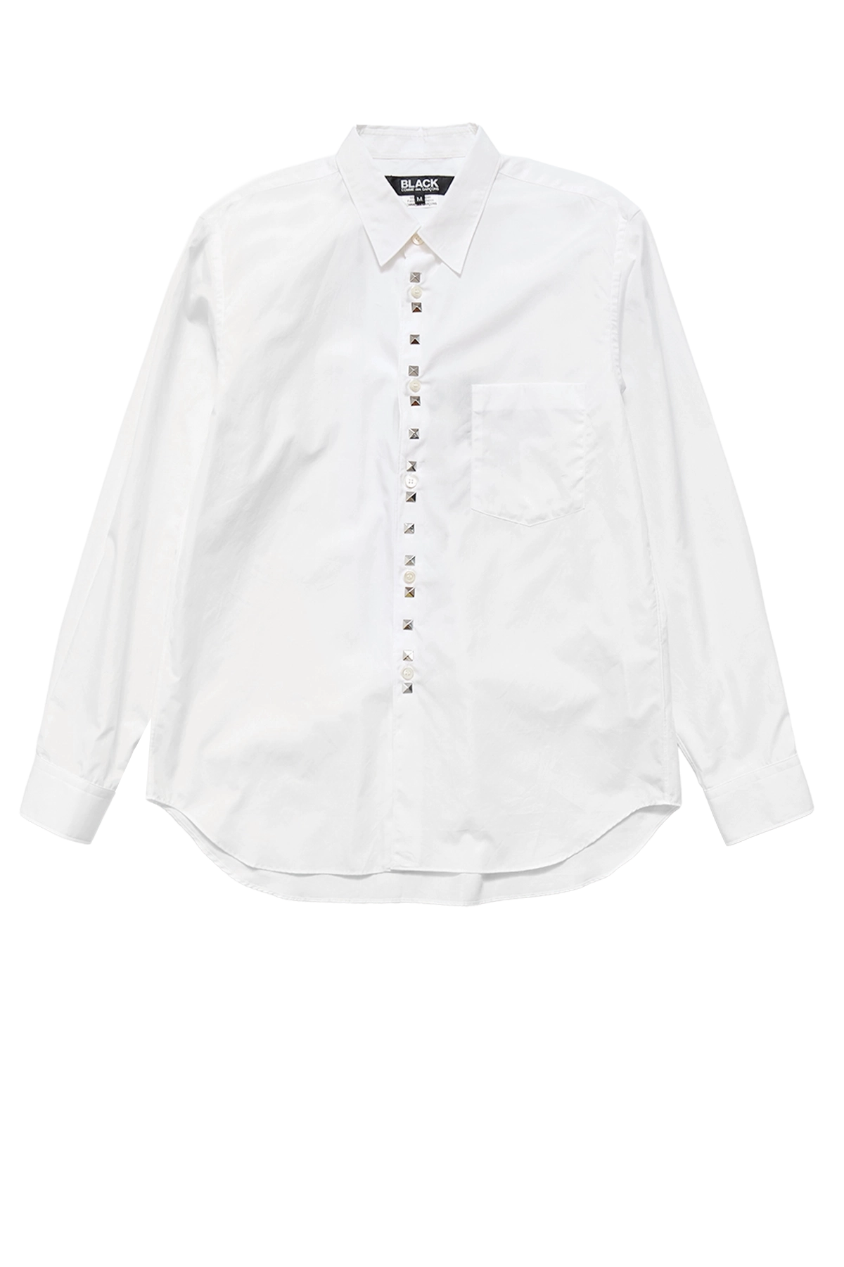 Cdg Black Studded Poplin Shirt White Front