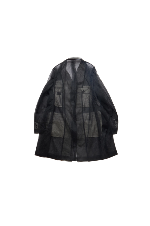 Comme Des Garcons Homme Plus Tulle-Inserts Coat Black – ESSXNYC