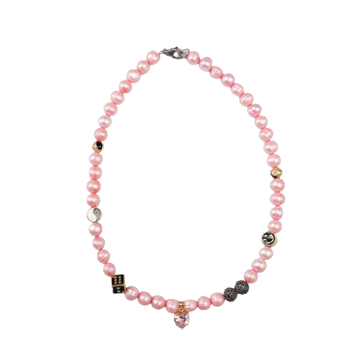 Merc Love Pearl Necklace 18 Pearl Necklace Pink 1383