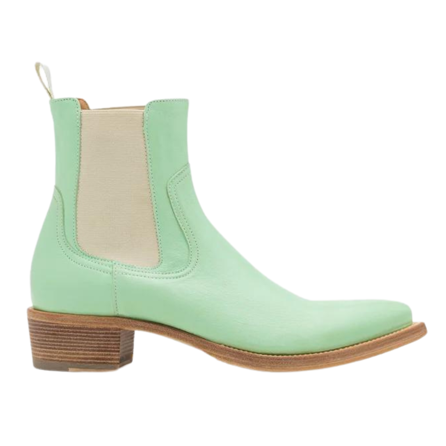 424 BOOTS - COWBOY/BIKER ANKLE BOOT IN MINT