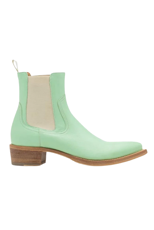 424 Boots - Cowboy/Biker Ankle Boot In Mint