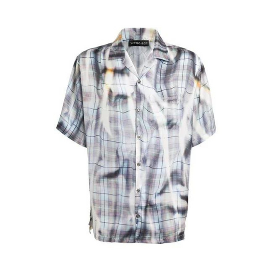 Y/PROJECT SUN BLEACHED CHECK SHIRT BLUE