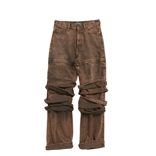 Y/PROJECT MULTI CUFF JEANS Jeans Brown