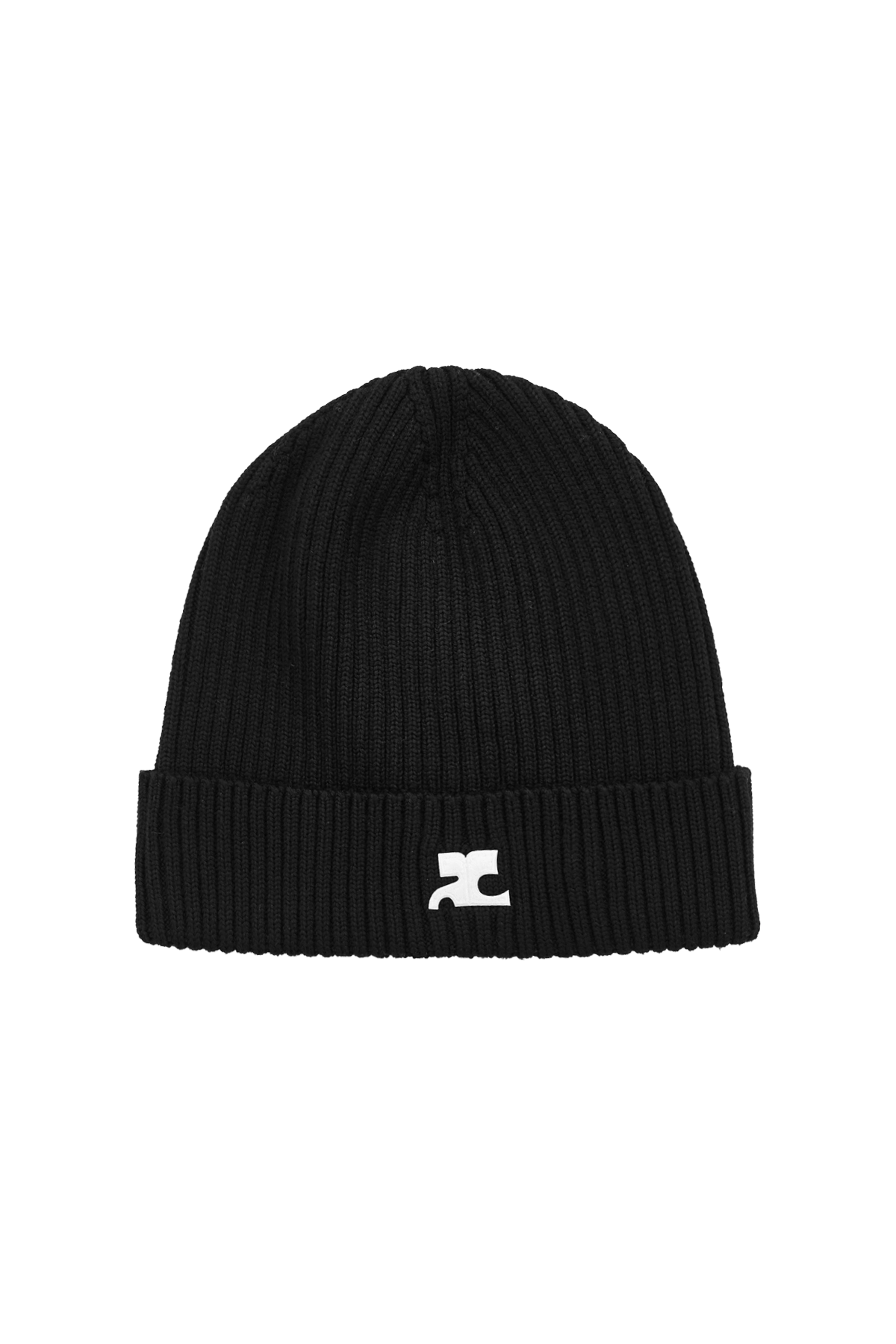 Courreges Ac Rib Knit Hat Black 1