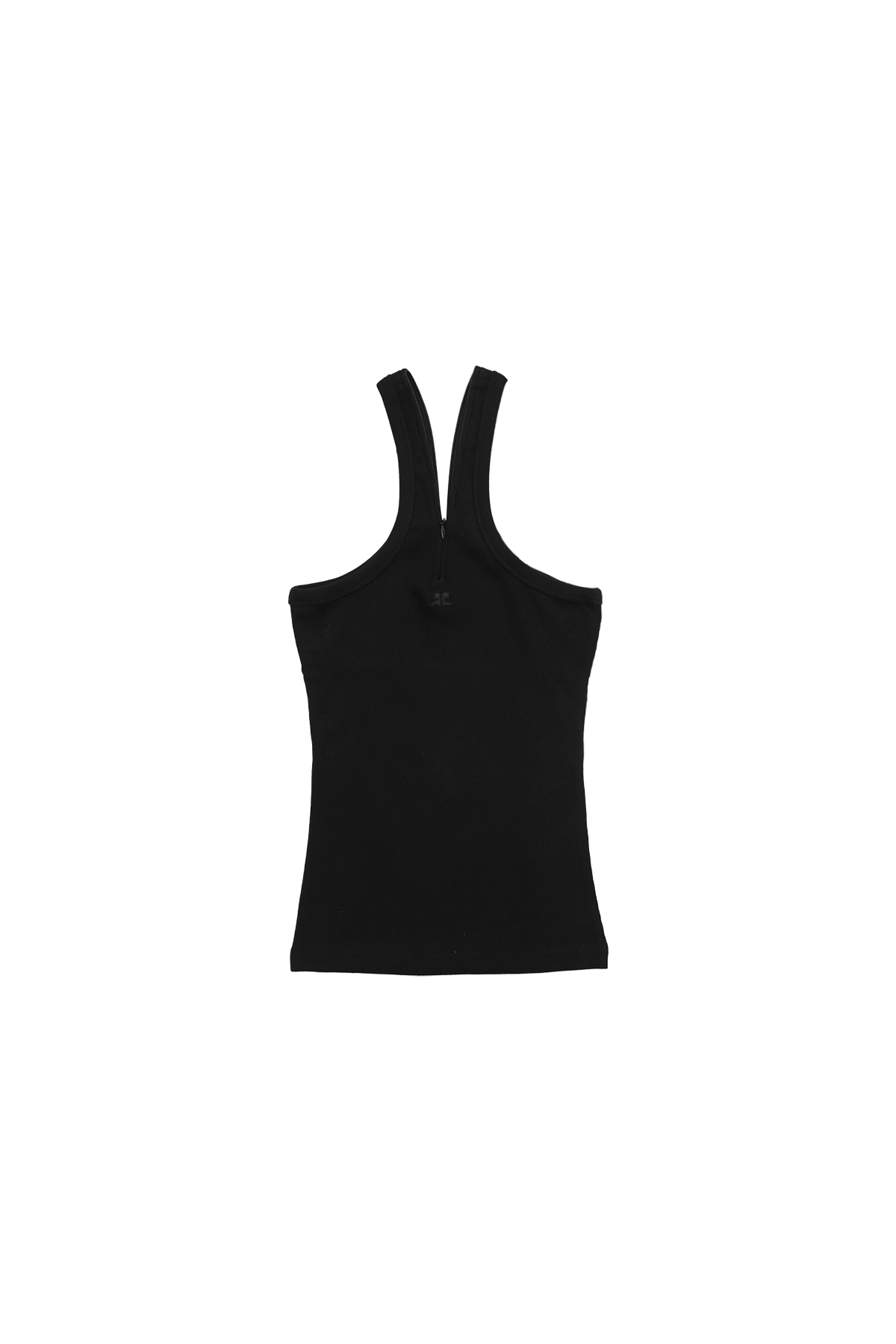 Courreges Criss Cross 90'S Rib Tank Top Black