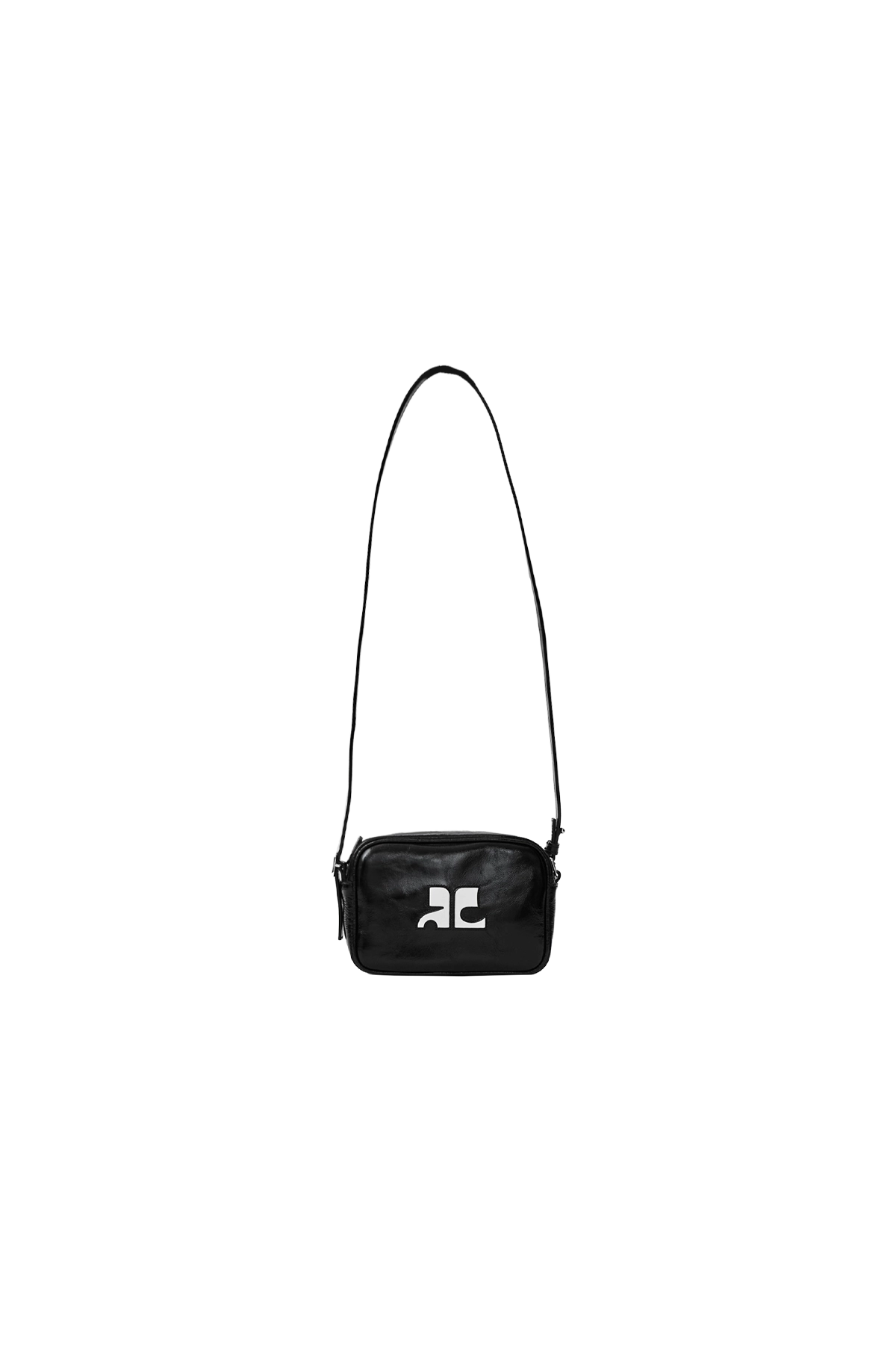 Courreges Reedition Naplack Camera Bag Black