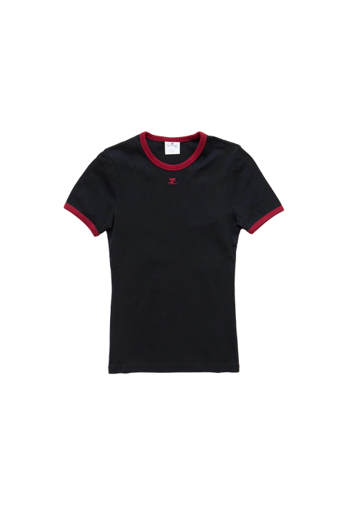 Courreges Signature Contrast T-Shirt Black – ESSXNYC Courreges Signature Contrast T-Shirt Black – ESSXNYC