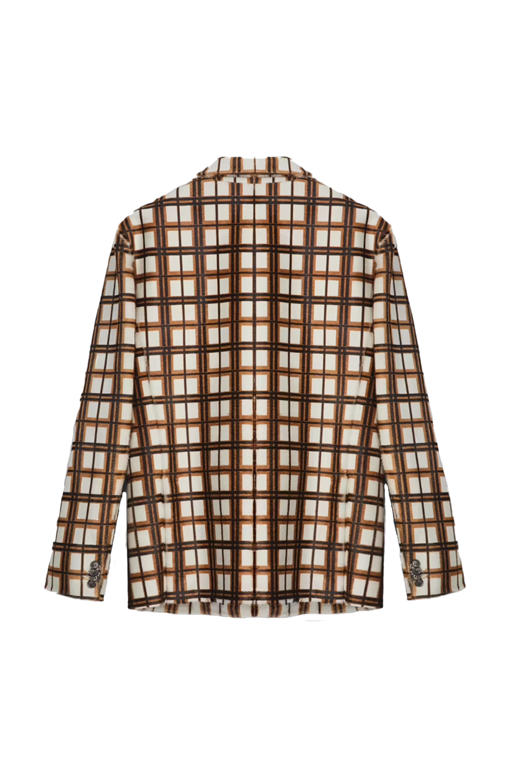 Cream-brown tartan hair-on-leather blazerback