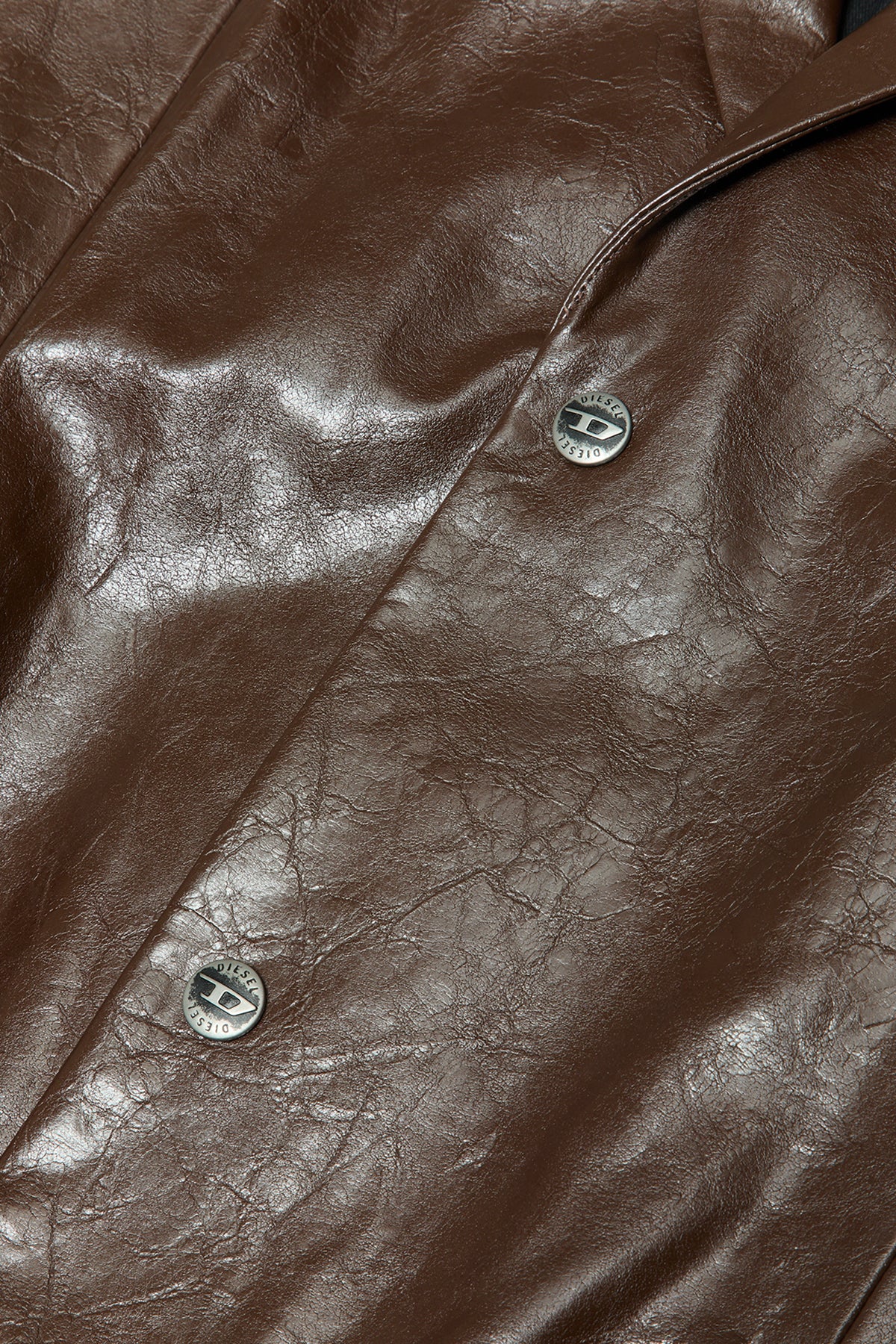 Diesel Fake Leather Coat Brown