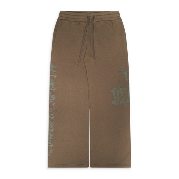 Diesel Treated Cotton Wide Leg Sweatpants Brown – ESSXNYC