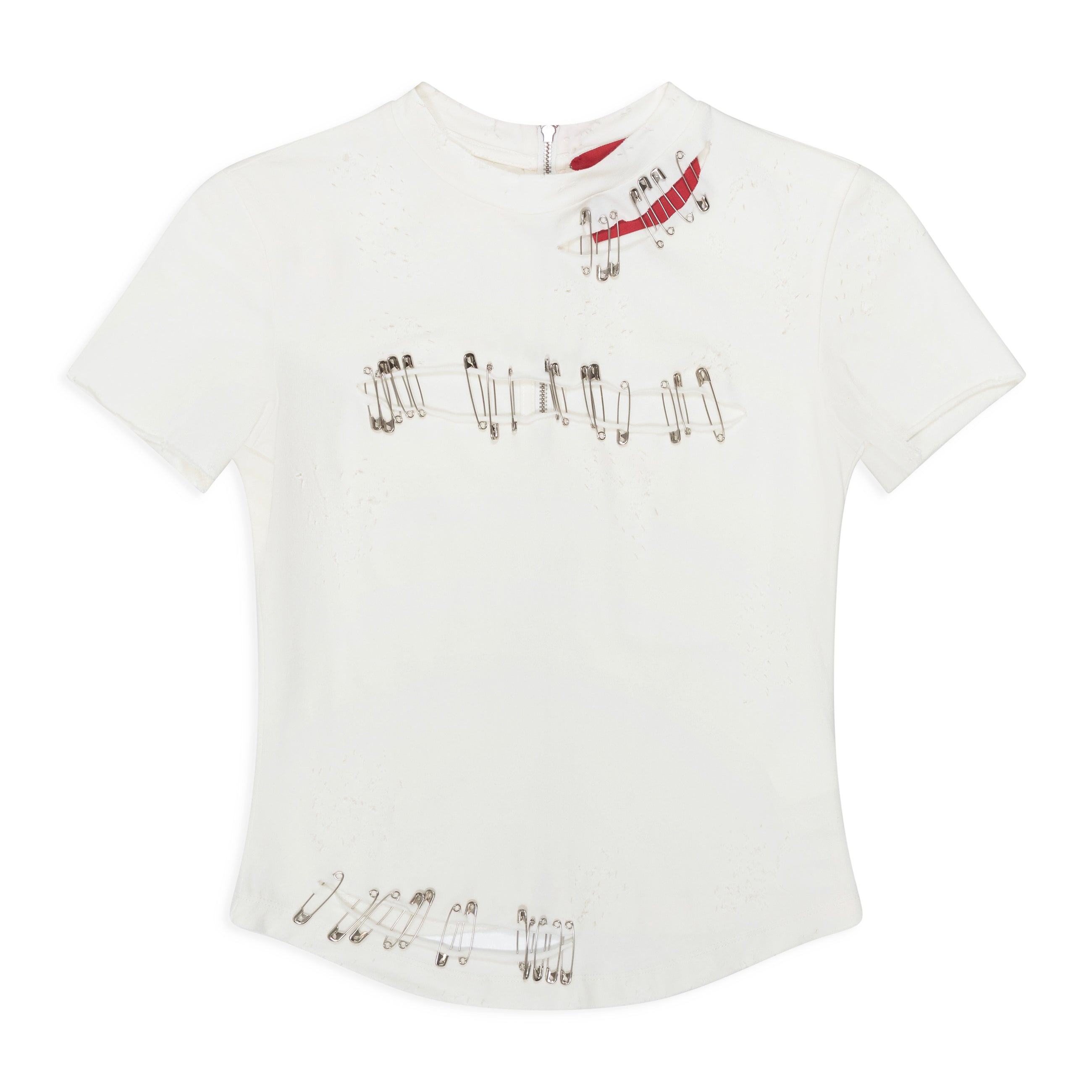 Dilara Findikoglu Safety Pin T-Shirt White front