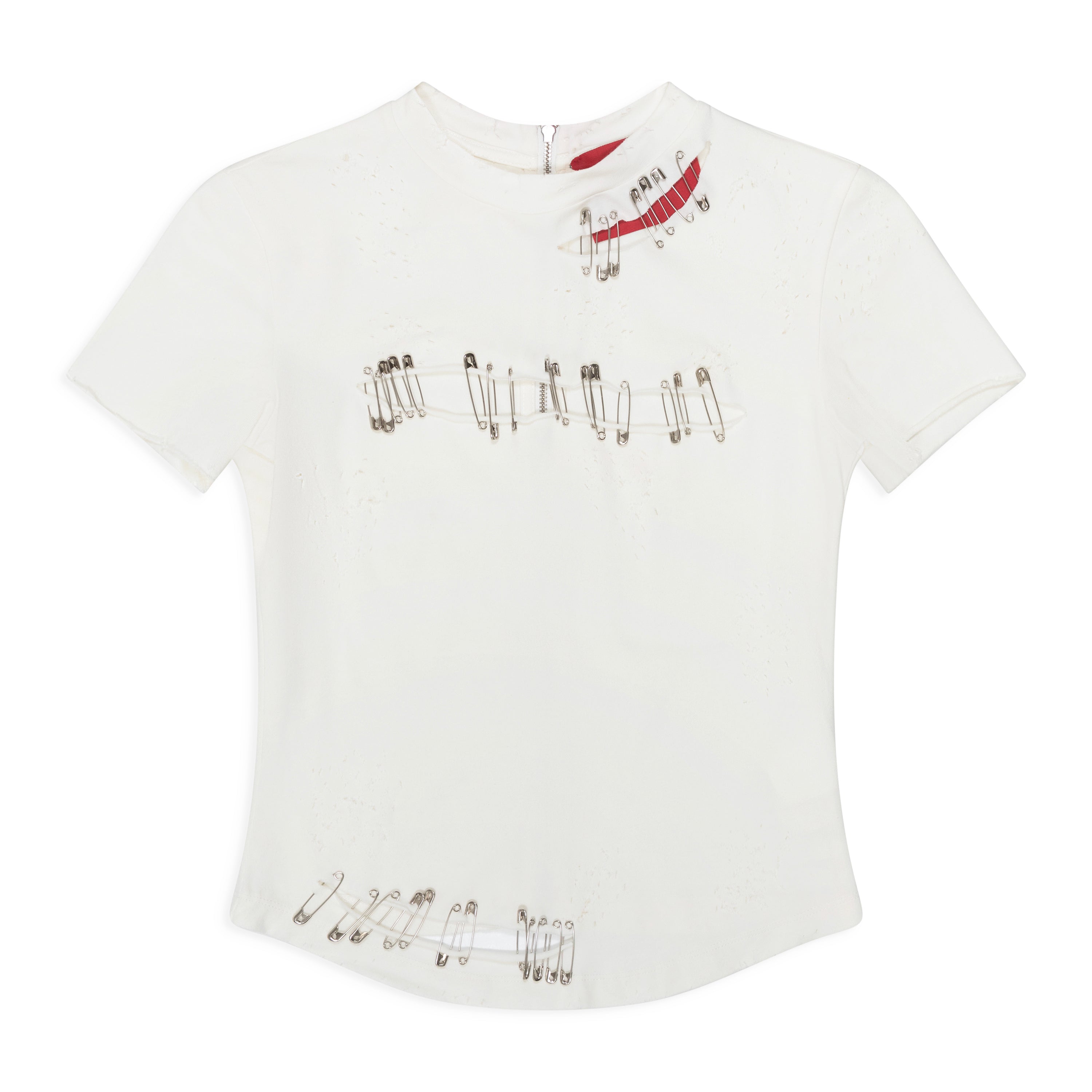 Dilara Findikoglu Safety Pin T-Shirt White front