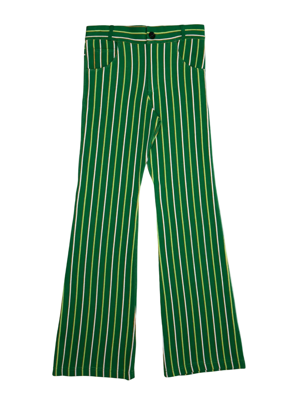 Marni Vertical Stripe Technical Knit Trousers Green