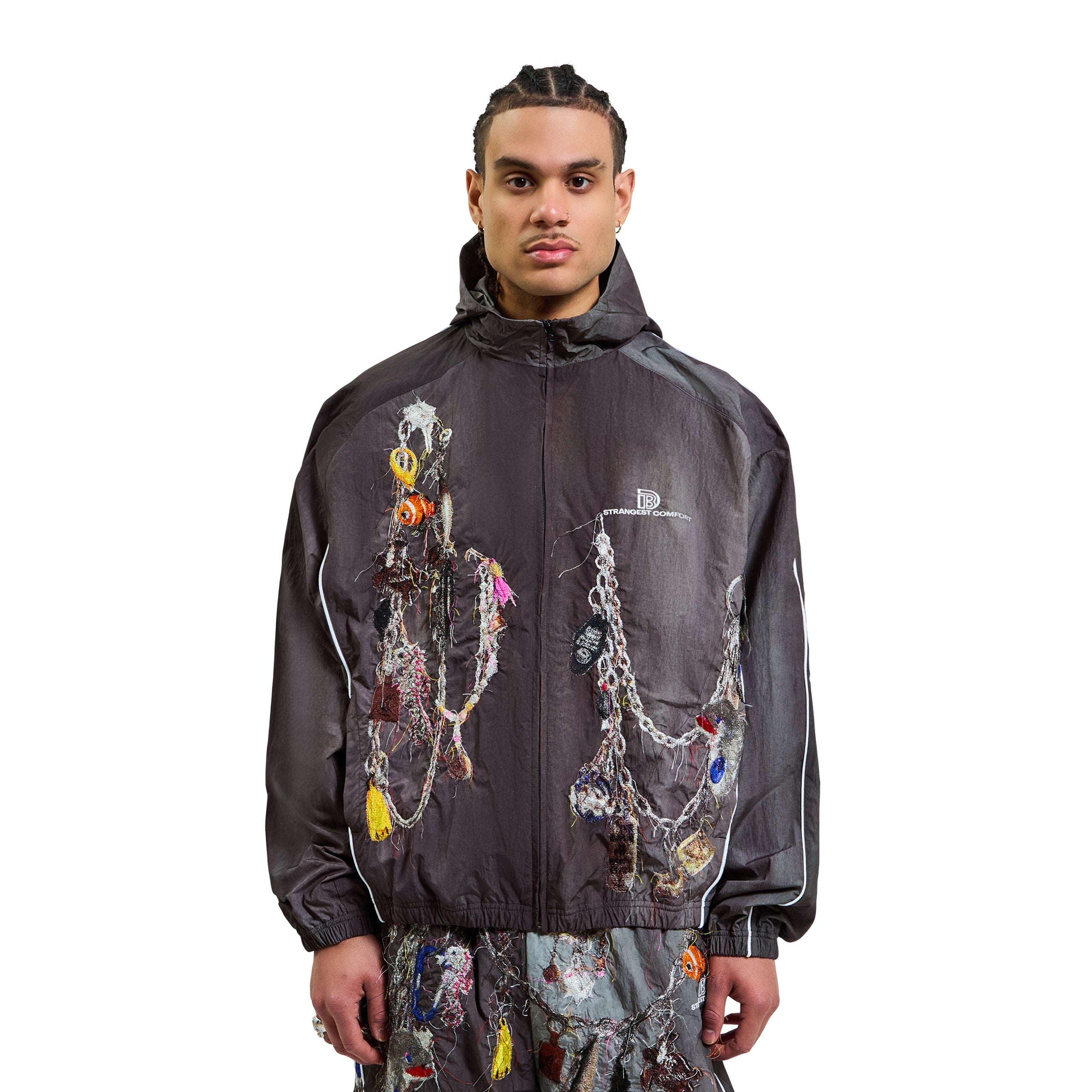 Doublet Embroidered Chain Track Jacket Grey