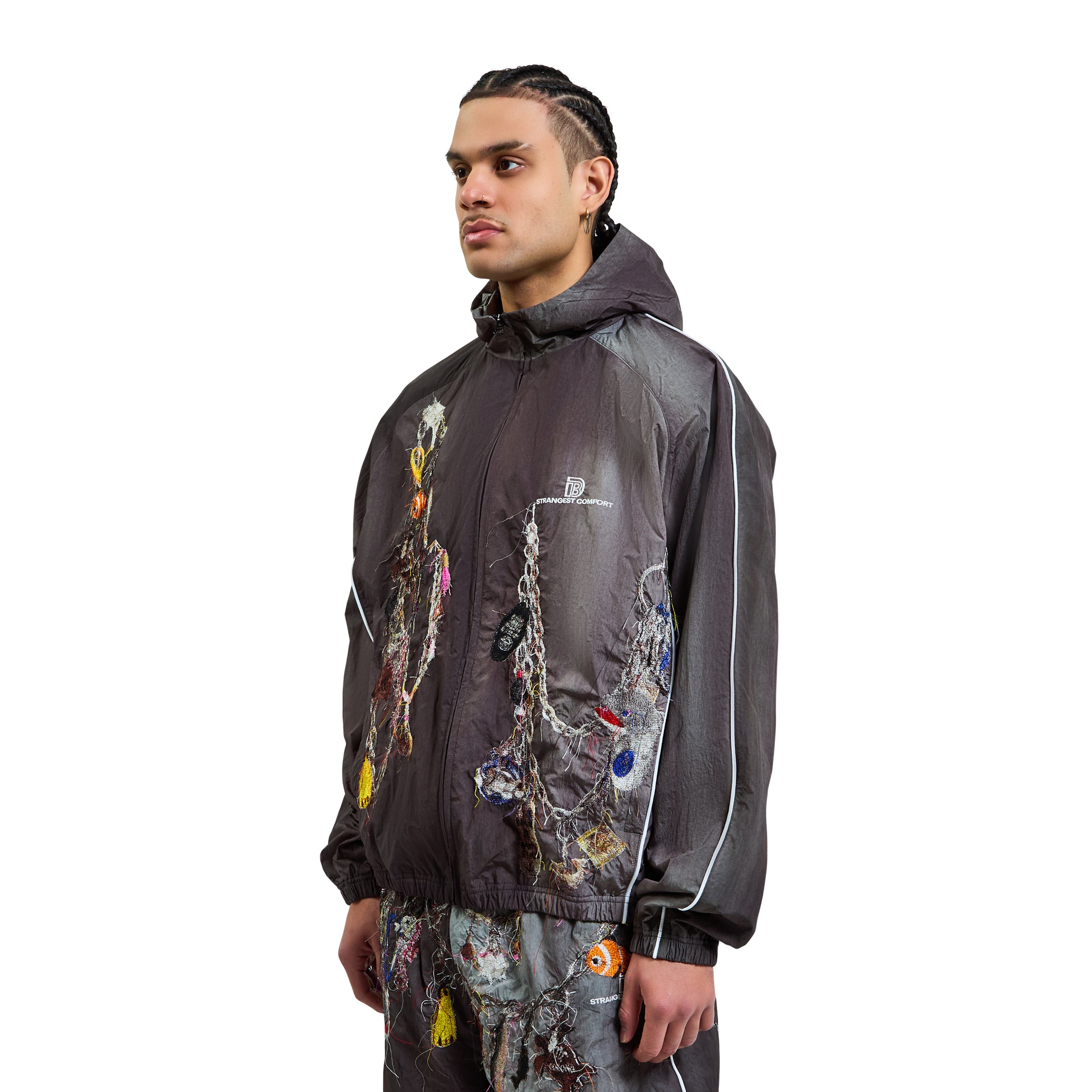 Doublet Embroidered Chain Track Jacket Grey