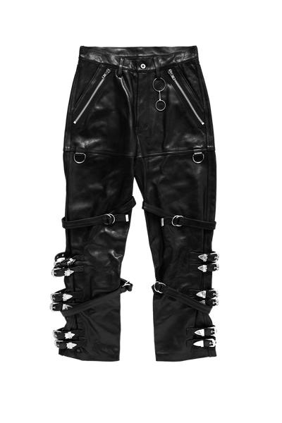 Doublet Buckle Overload Leather Pants Black – ESSXNYC