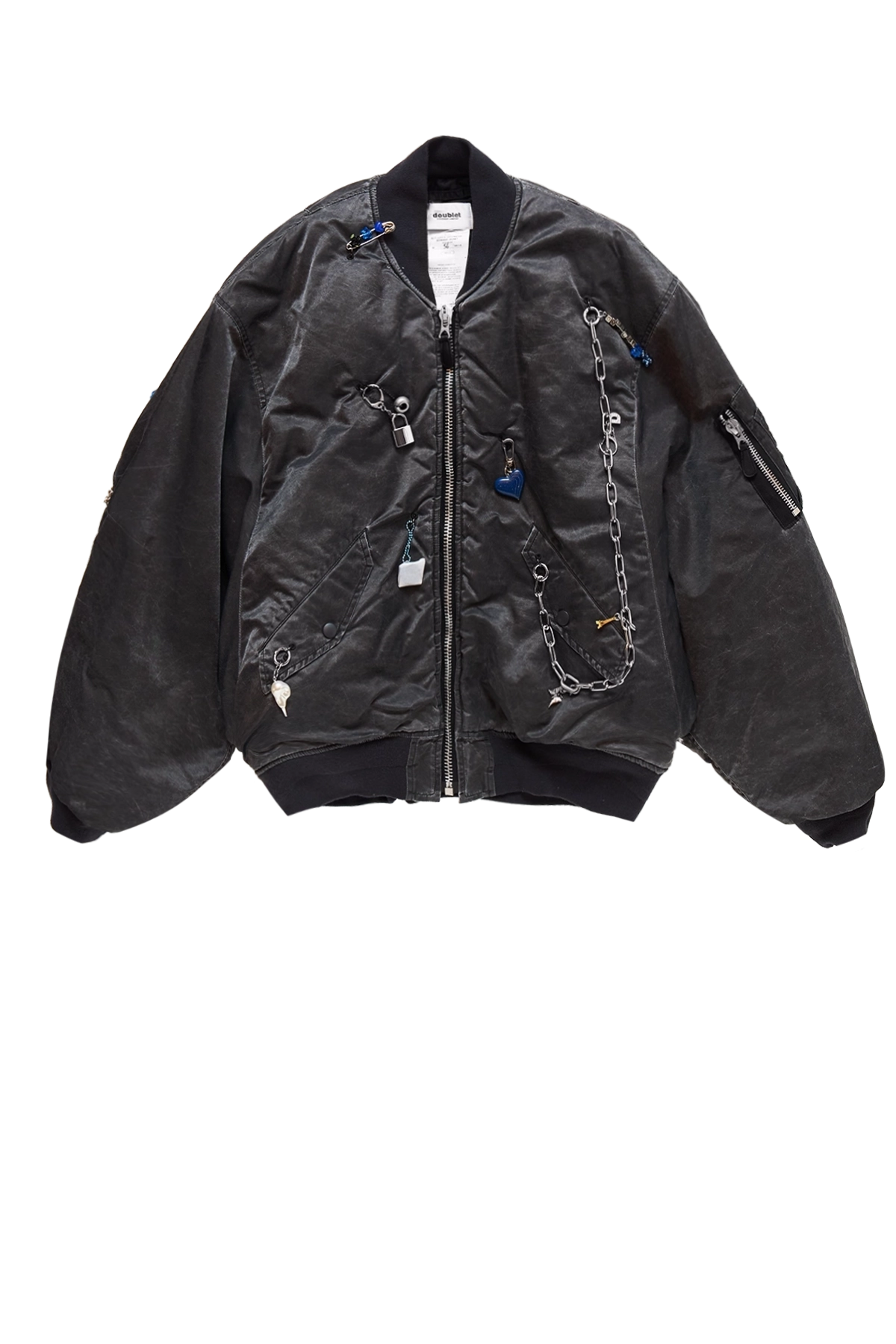 DOUBLETKEYCHAINDECORATEDBOMBERJACKET