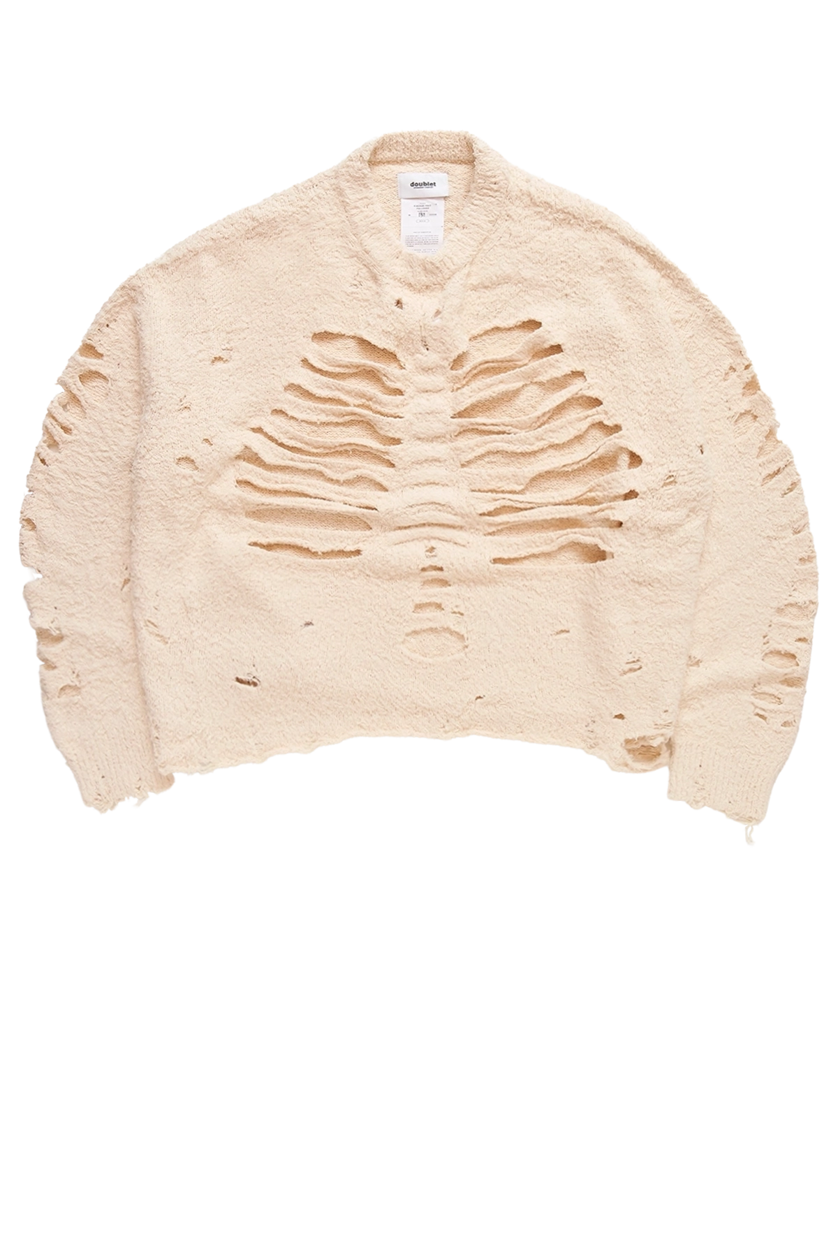 トップス doublet RIBCAGE KNIT PULLOVER Doublet Ribcage Knit Pullover Ivory – ESSXNYC