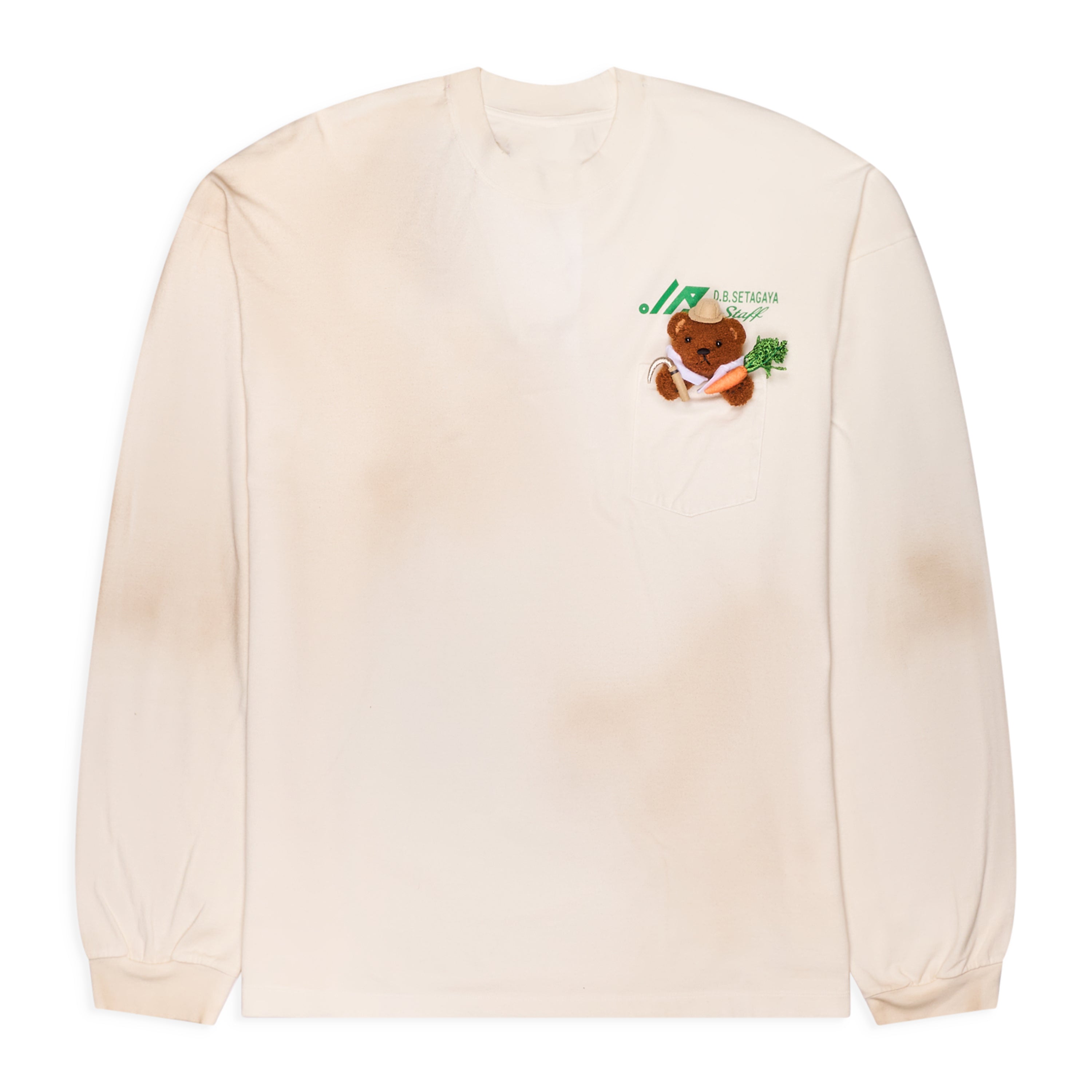 Doublet L/S T-Shirt With My Workwear Bear White