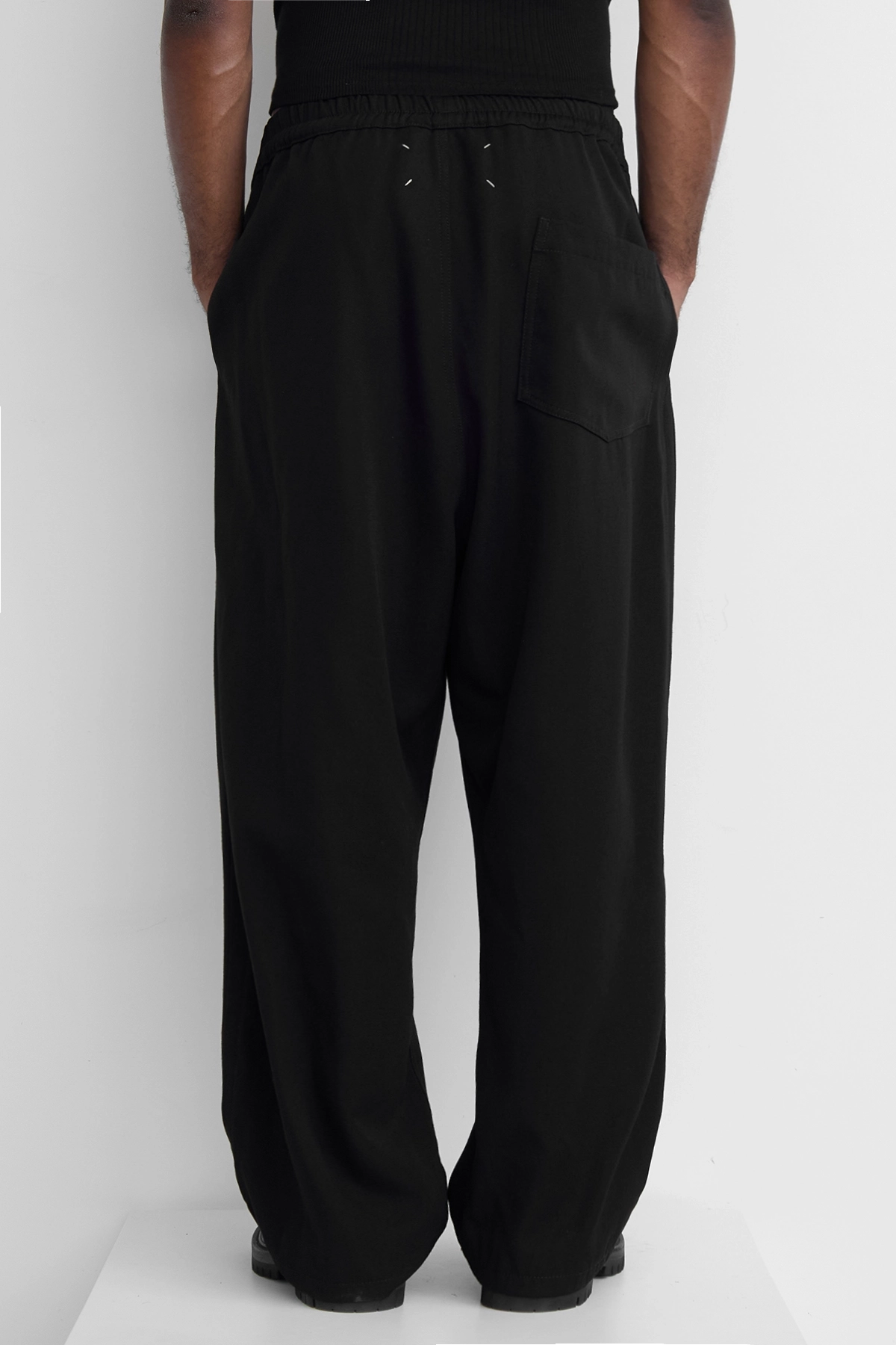 Maison Margiela Drawstring Wool Trousers Back Logo