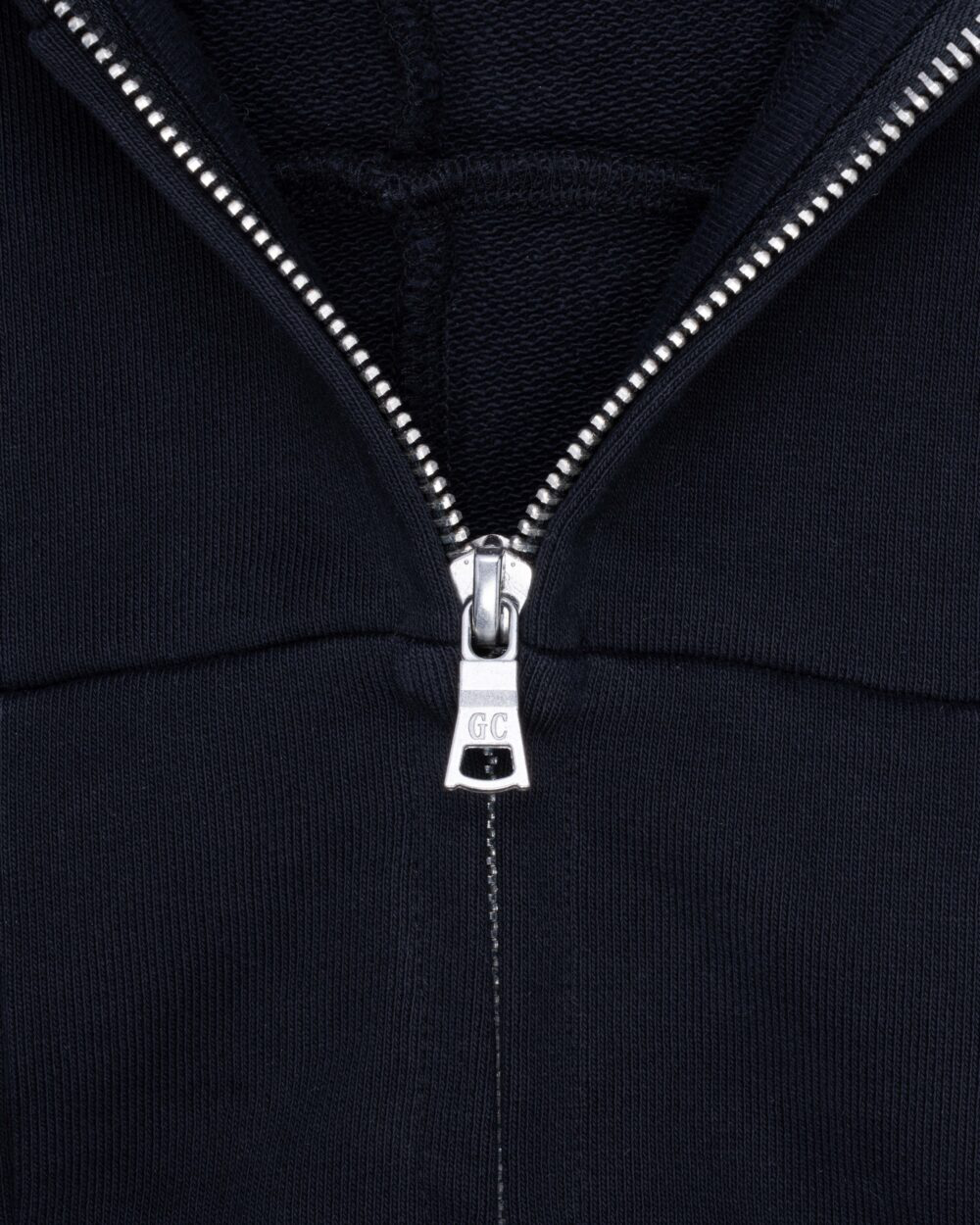 Glass Cypress Black Patchwork Zip Up Hoodie Black