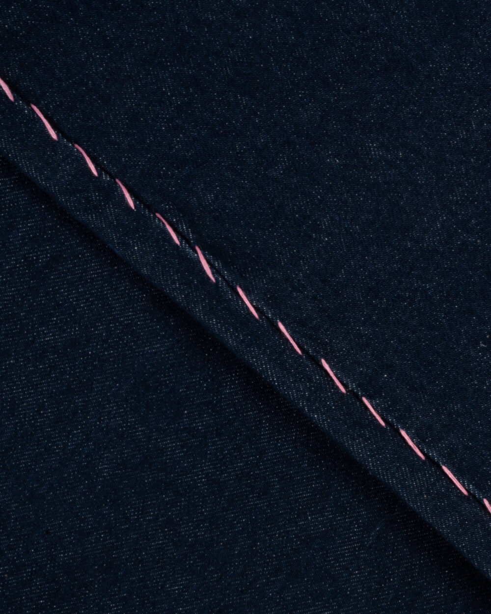 Glass Cypress Dark Blue Oversized Denim With Pink Thread Blue