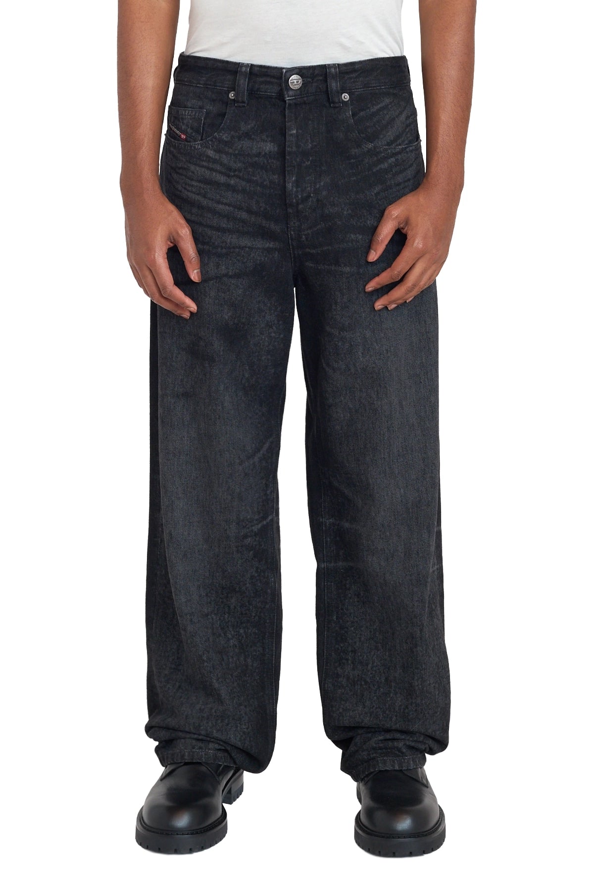 Diesel Black Regular Leg Jeans Black