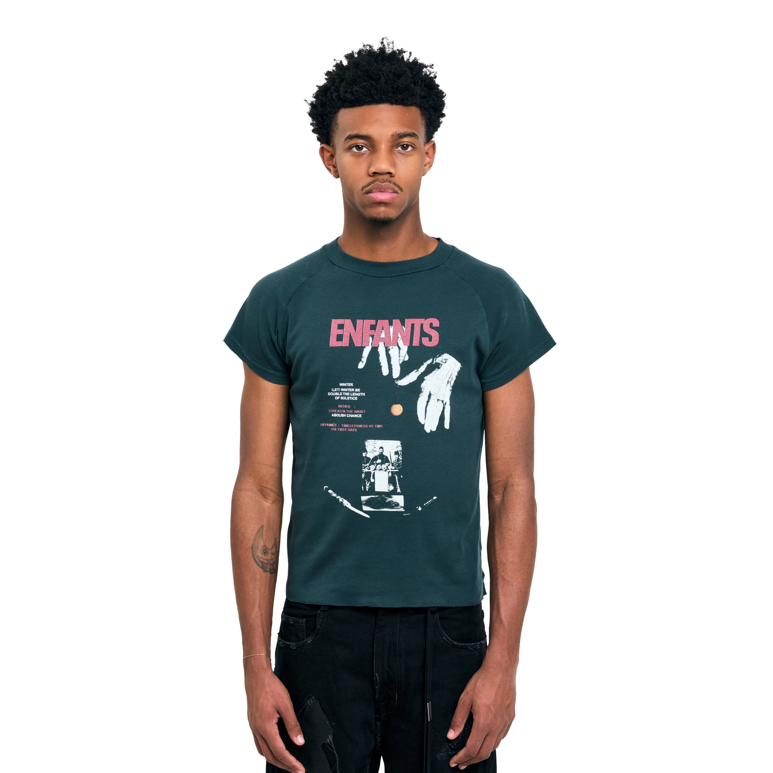 Enfants Riches Deprimes Double The Length Of Solstice Raglan T-Shirt Faded Green