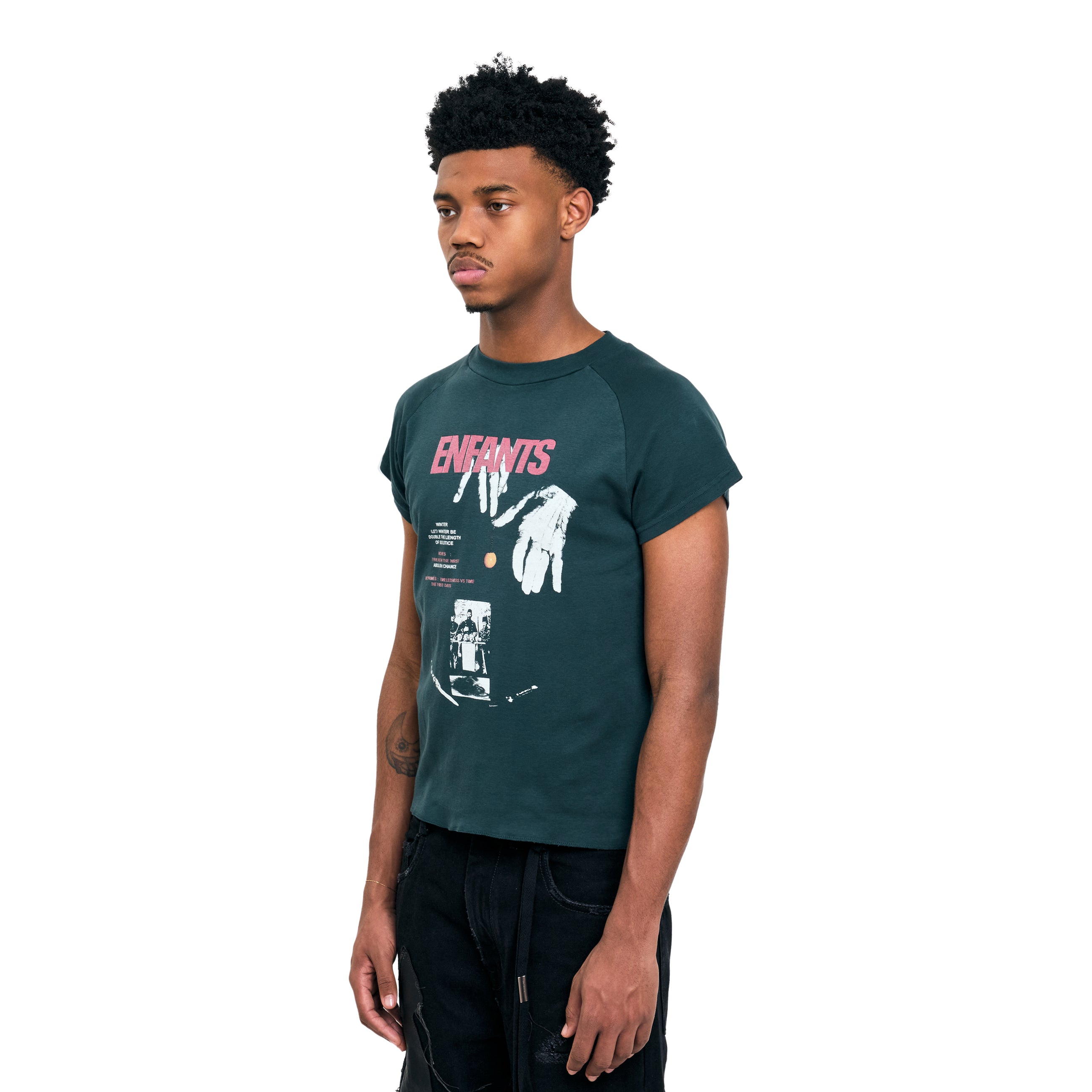 Enfants Riches Deprimes Double The Length Of Solstice Raglan T-Shirt Faded Green