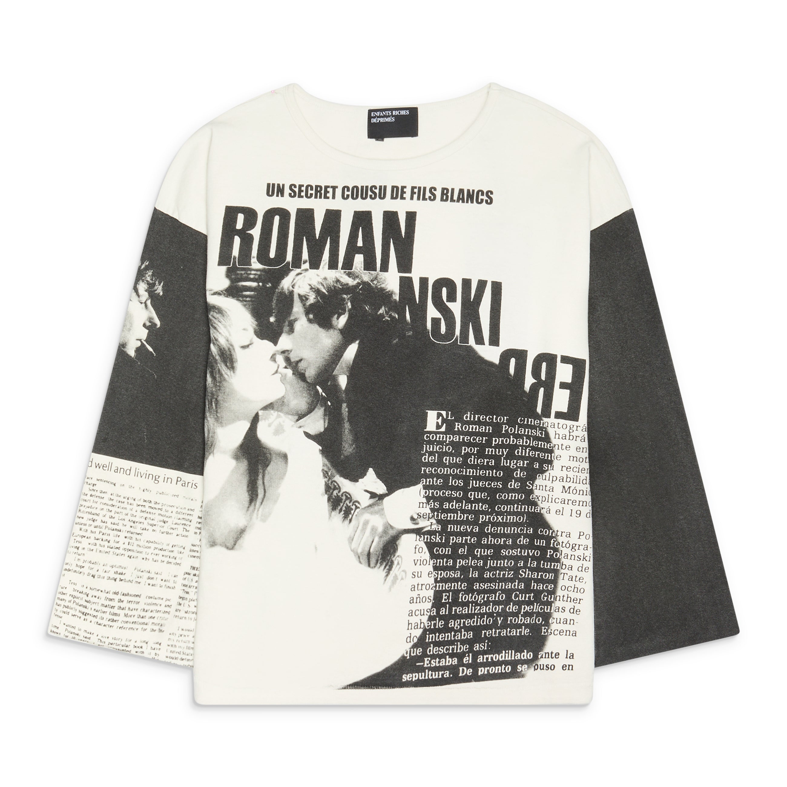 Enfants Riches Deprimes Roman Oversized LS T-Shirt Faded White / Black