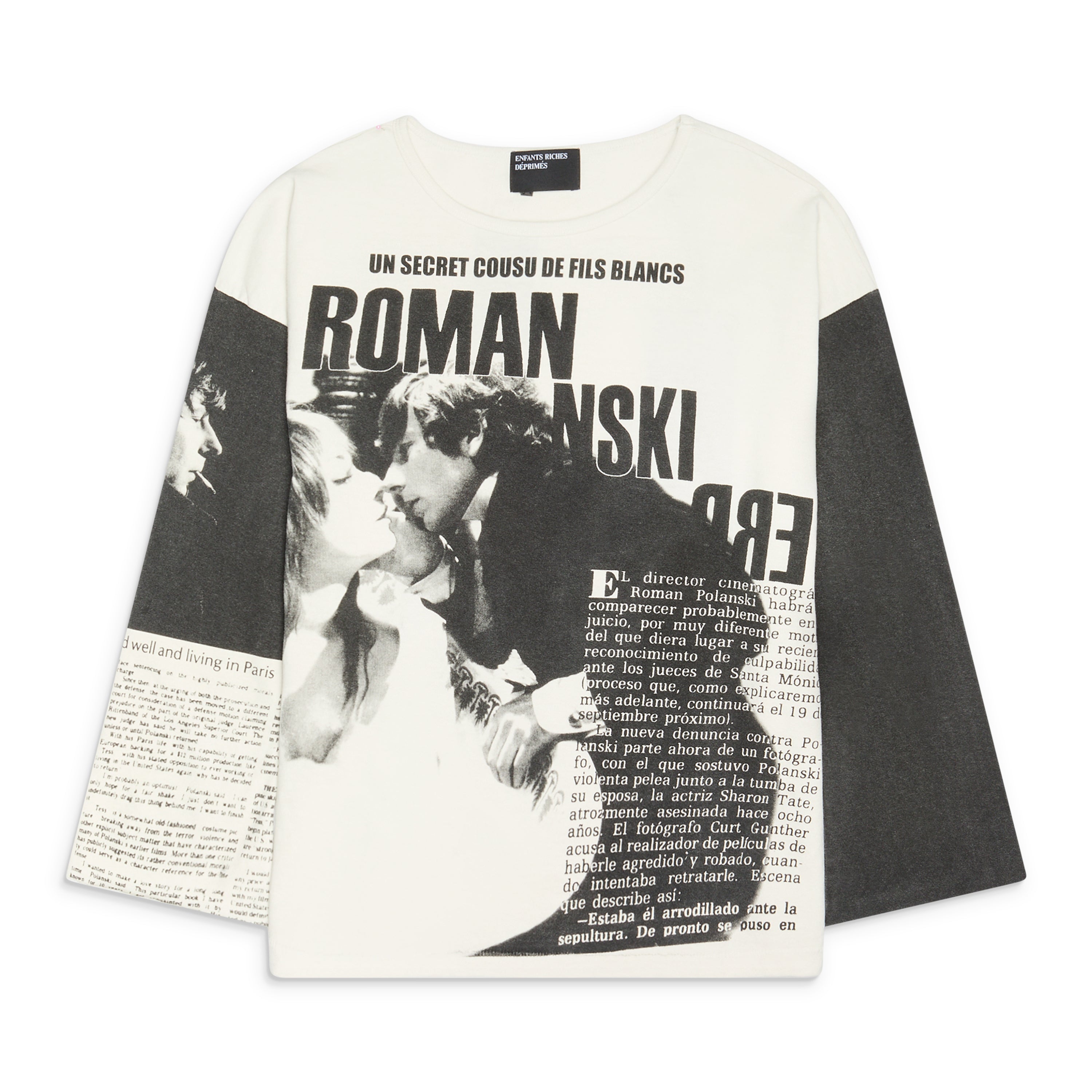 Enfants Riches Deprimes Roman Oversized LS T-Shirt Faded White / Black