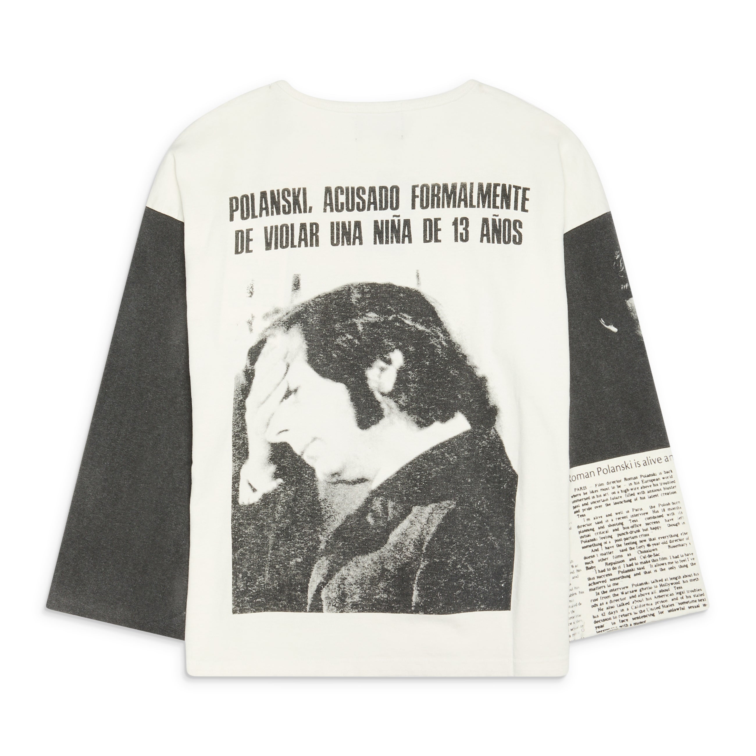 Enfants Riches Deprimes Roman Oversized LS T-Shirt Faded White / Black