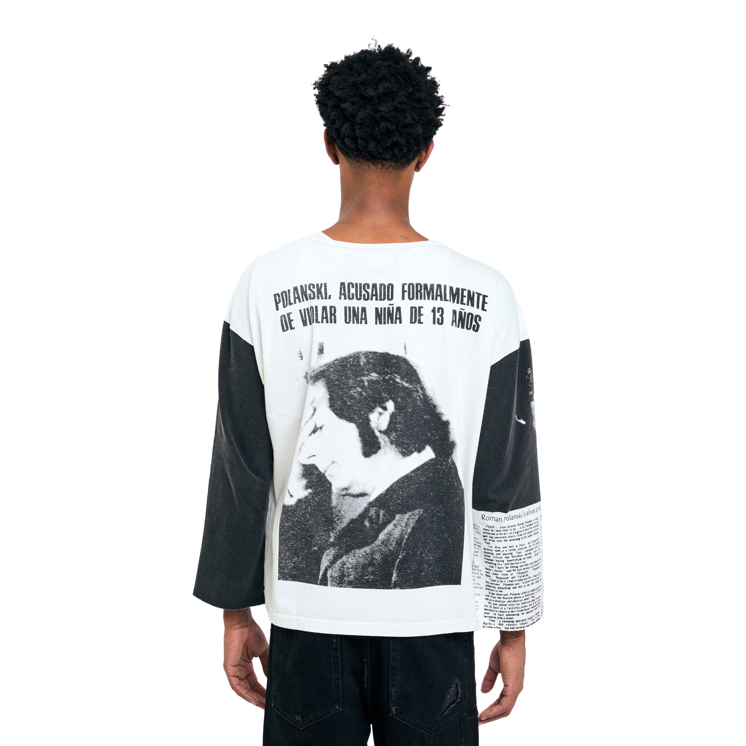 Enfants Riches Deprimes Roman Oversized LS T-Shirt Faded White / Black