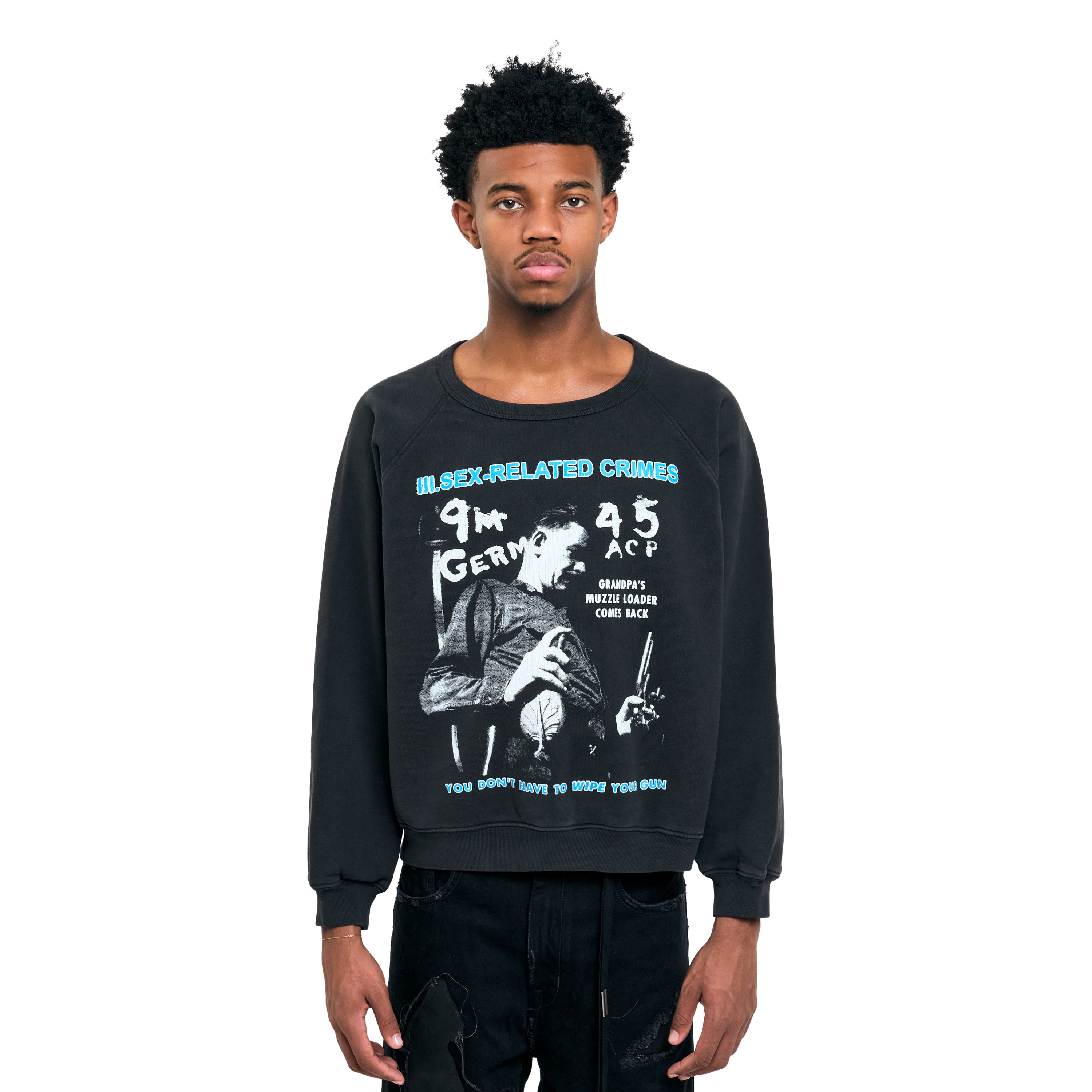 Entrants Riches Deprimes スウェット　M Enfants Riches Deprimes Sex-Related Crimes Raglan Sweatshirt Faded