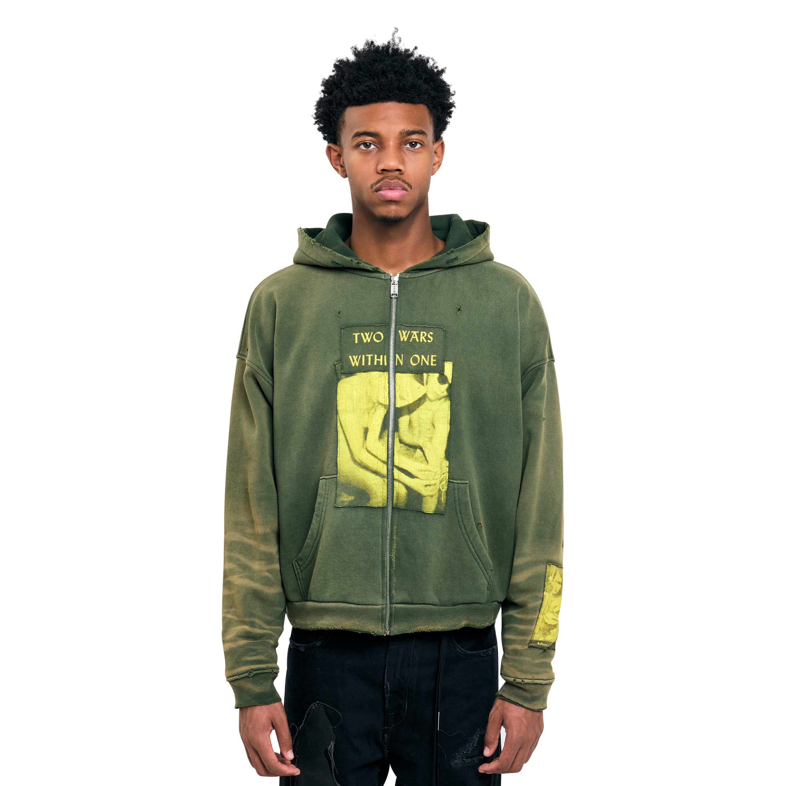 Enfants Riches Deprimes Two Wars Within One Assemblage Zip Hoodie Gardener Green