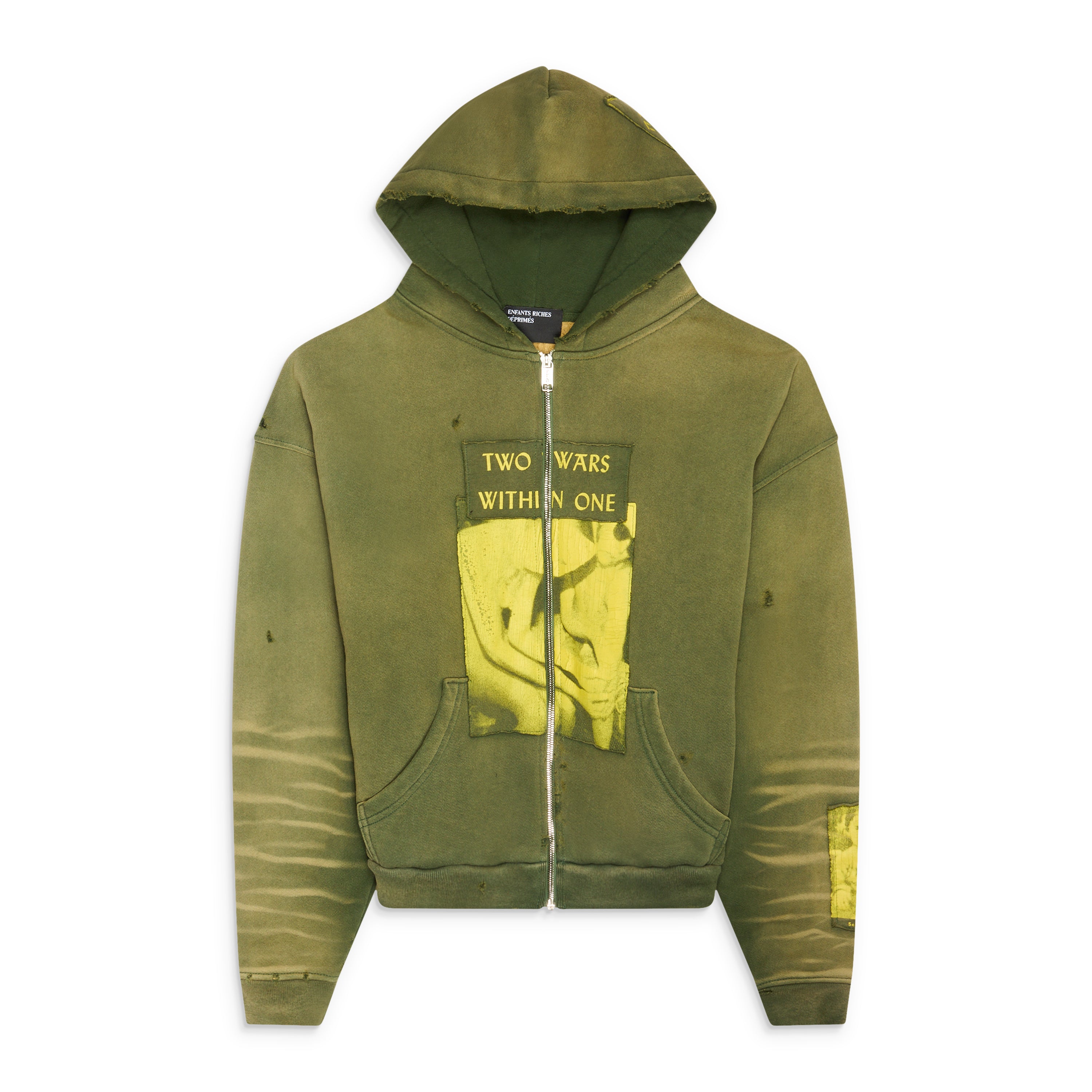 Enfants Riches Deprimes Two Wars Within One Zip Hoodie Green – ESSXNYC