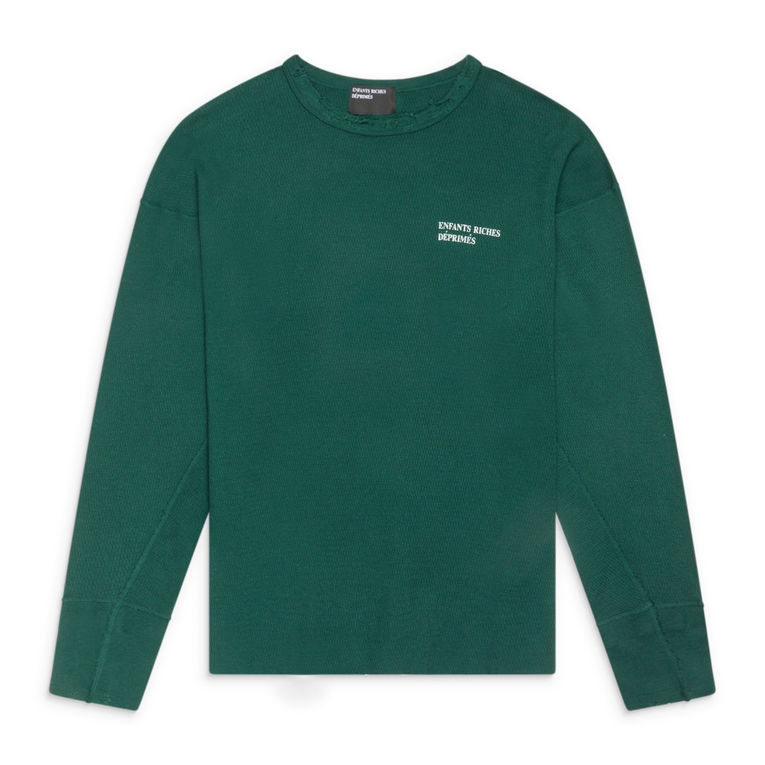 Enfants Riches Deprimes Waffle Knit Distressed Thermal Green