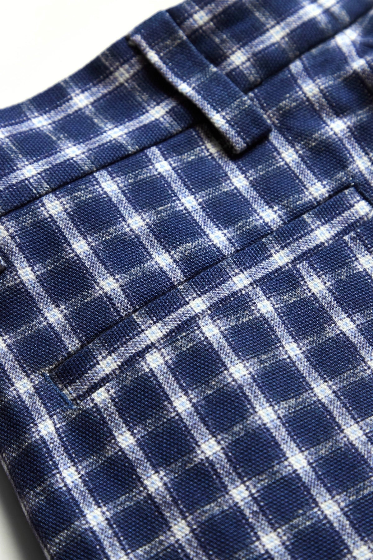 ERL Check Pleated Tailored Pants Navy ESSXNYC ERL Check Pleated Tailored Pants Navy ESSXNYC