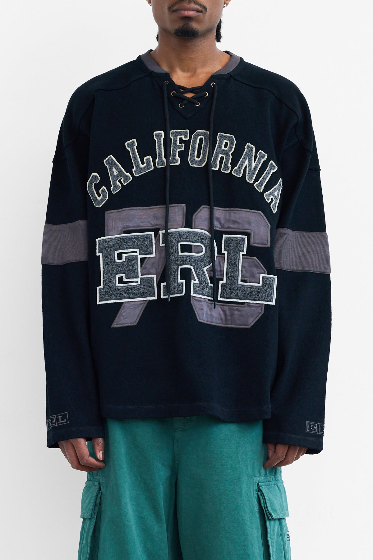 ERL Laced Hockey Jersey Knit Black – ESSXNYC