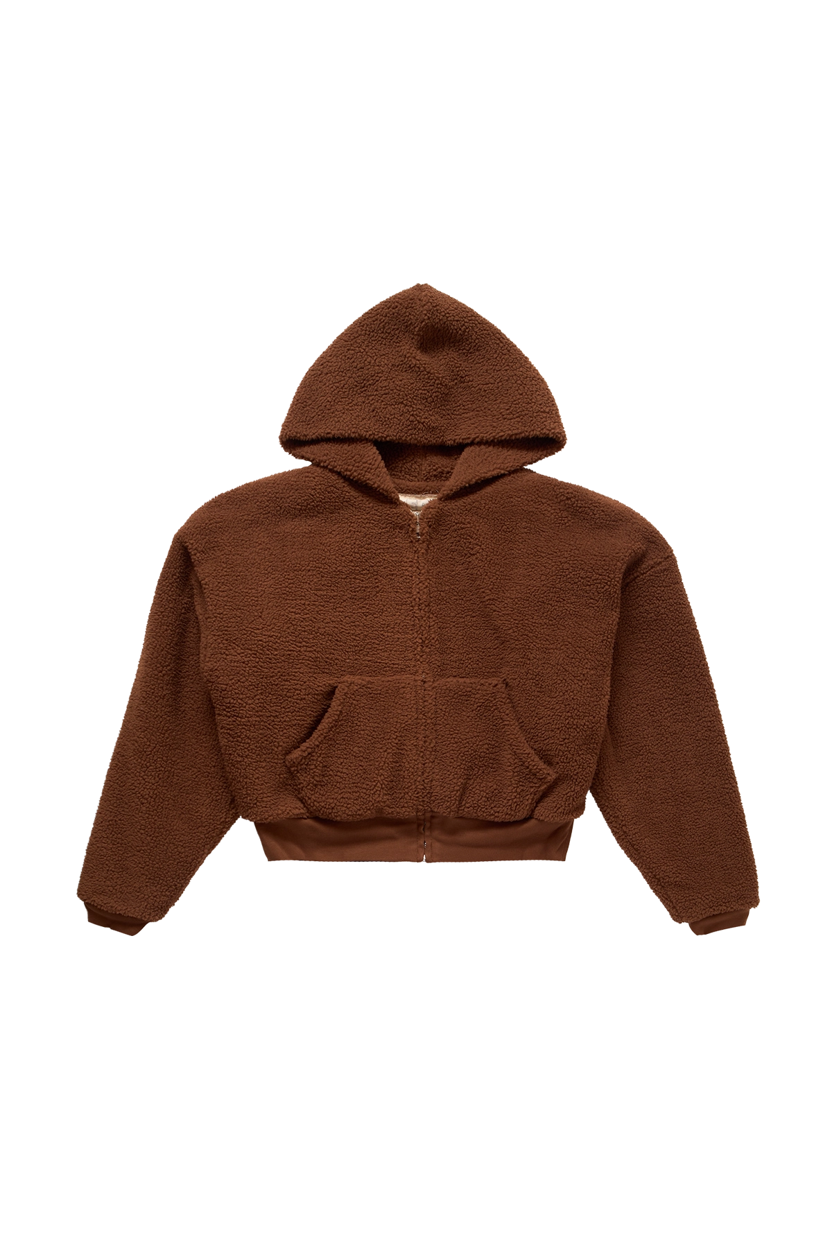 ERL Terry Fleece Zipped Hoodie Brown