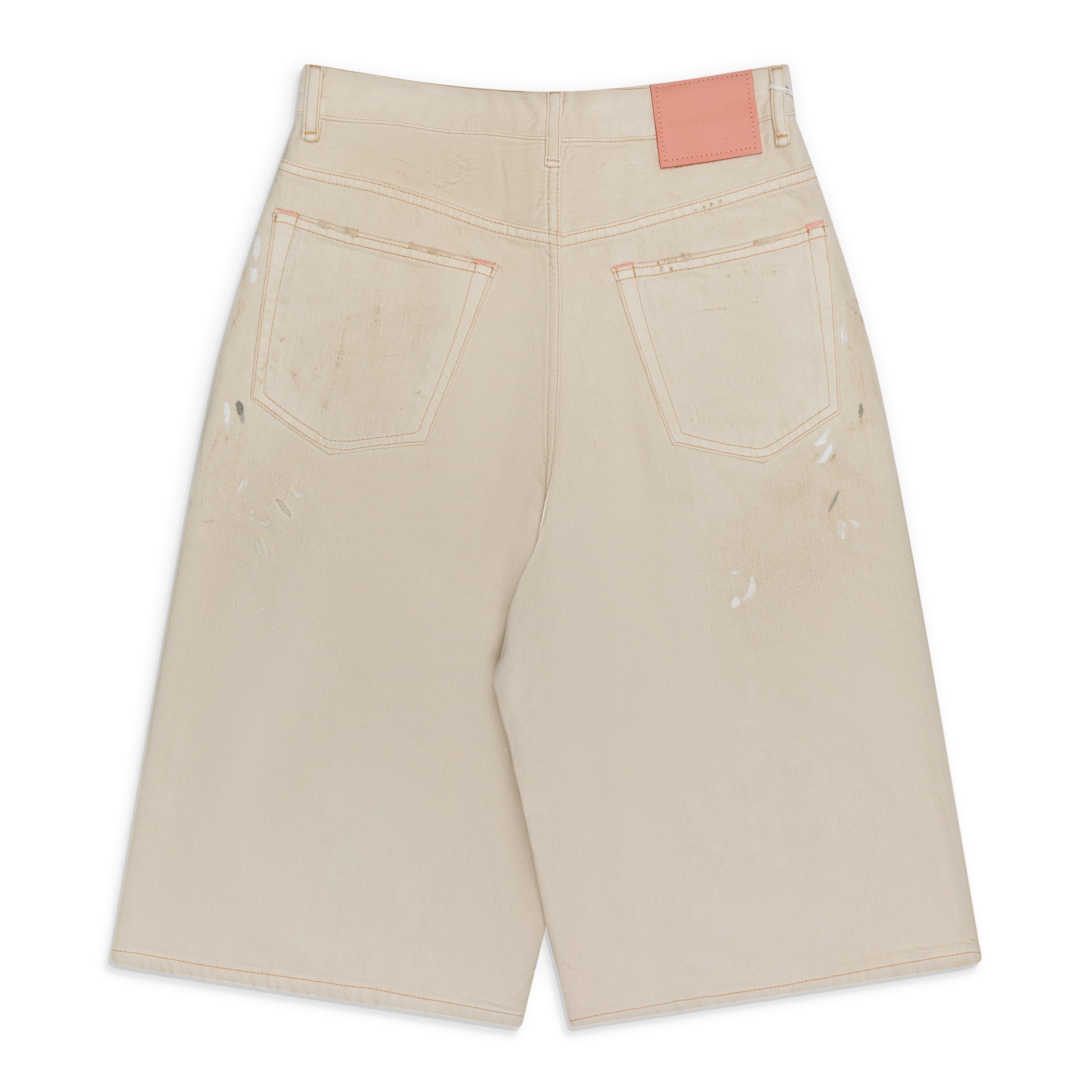 Acne Studios White Painted Denim Shorts White - back